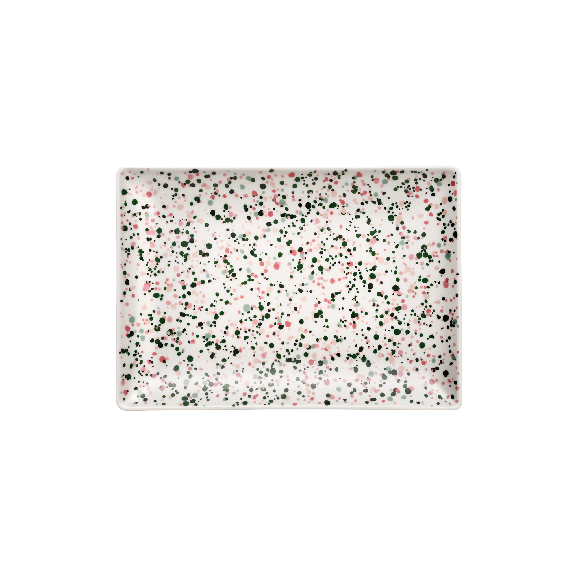 Iittala - Helle A4 tallerken, pink-green, Oiva Toikka Collection