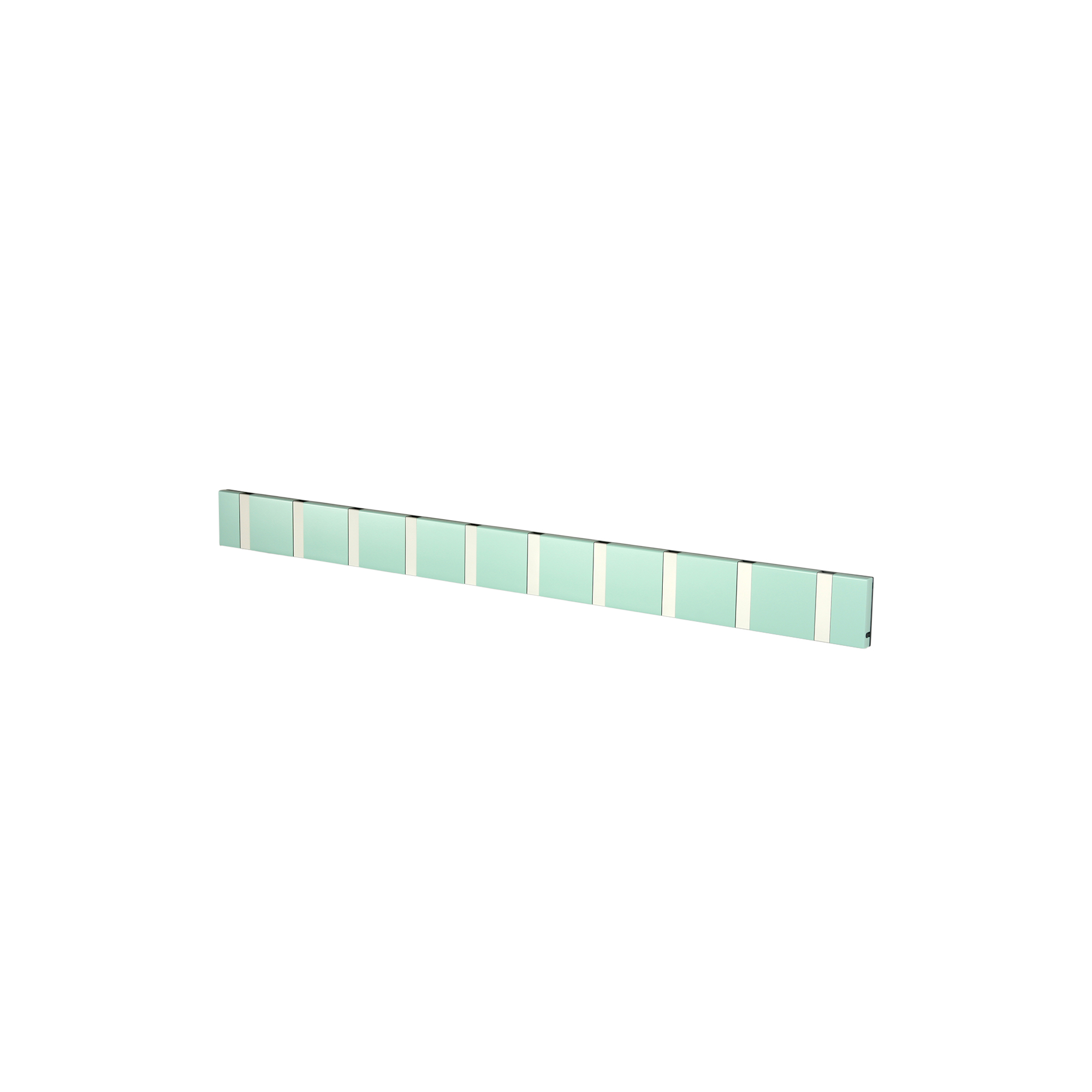 LoCa - KNAX vandret 10 knagerække, green tea/grå - H: 7,9 x L: 99 x D: 1,8 cm.
