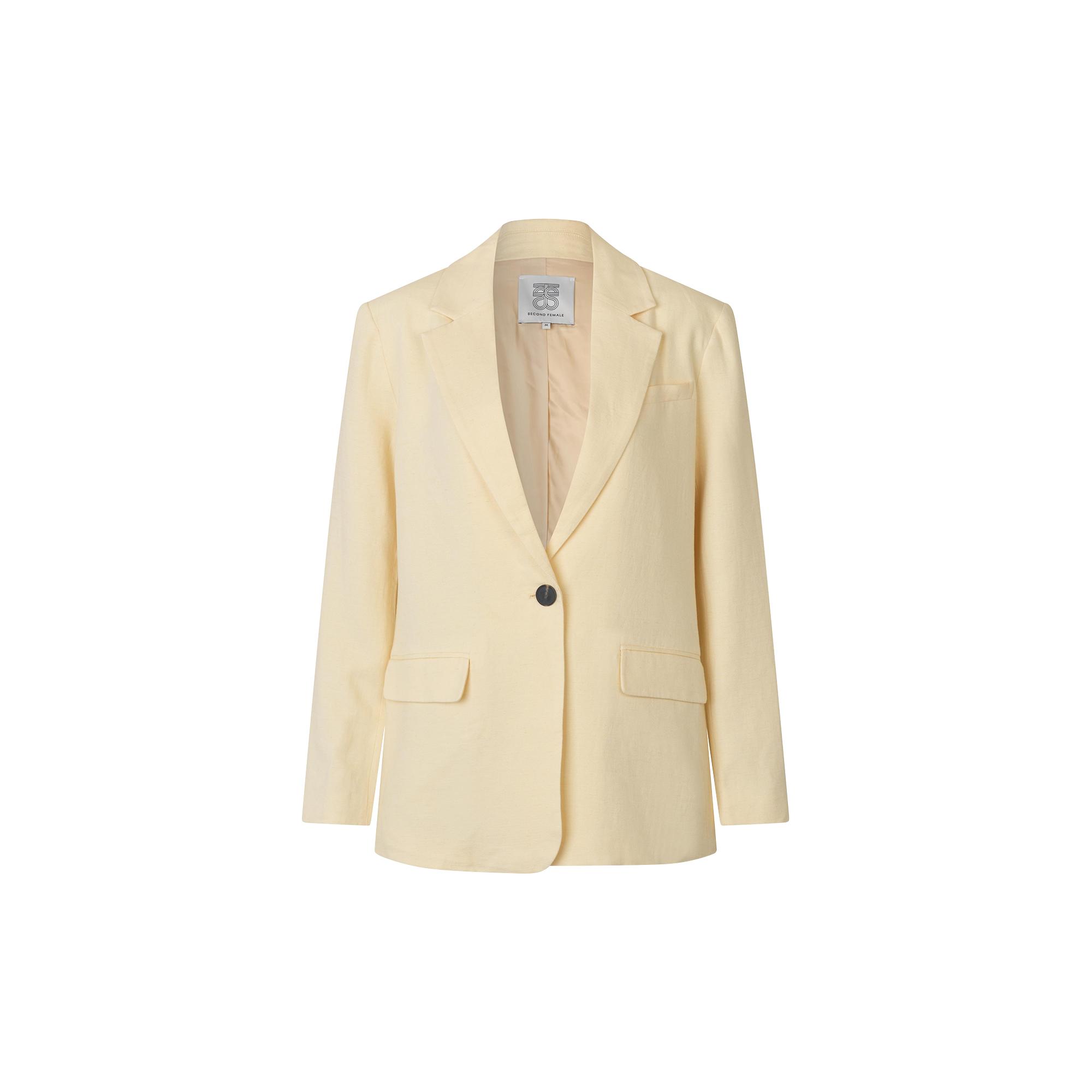 Second Female - Lino New Fit Blazer, alabaster gleam - Str. M
