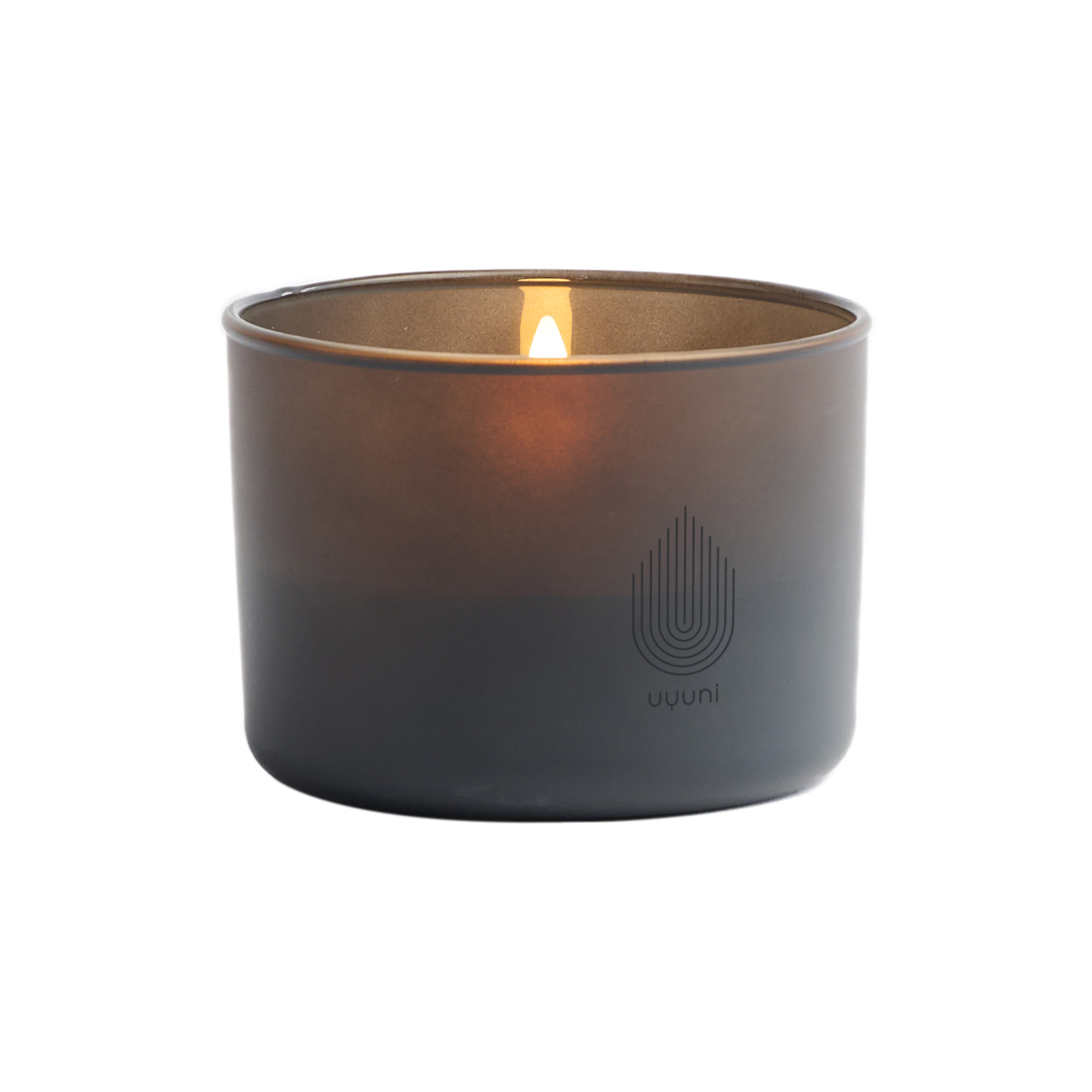 Uyuni Lighting - LED rechargeable glass candle, grey - H6 cm