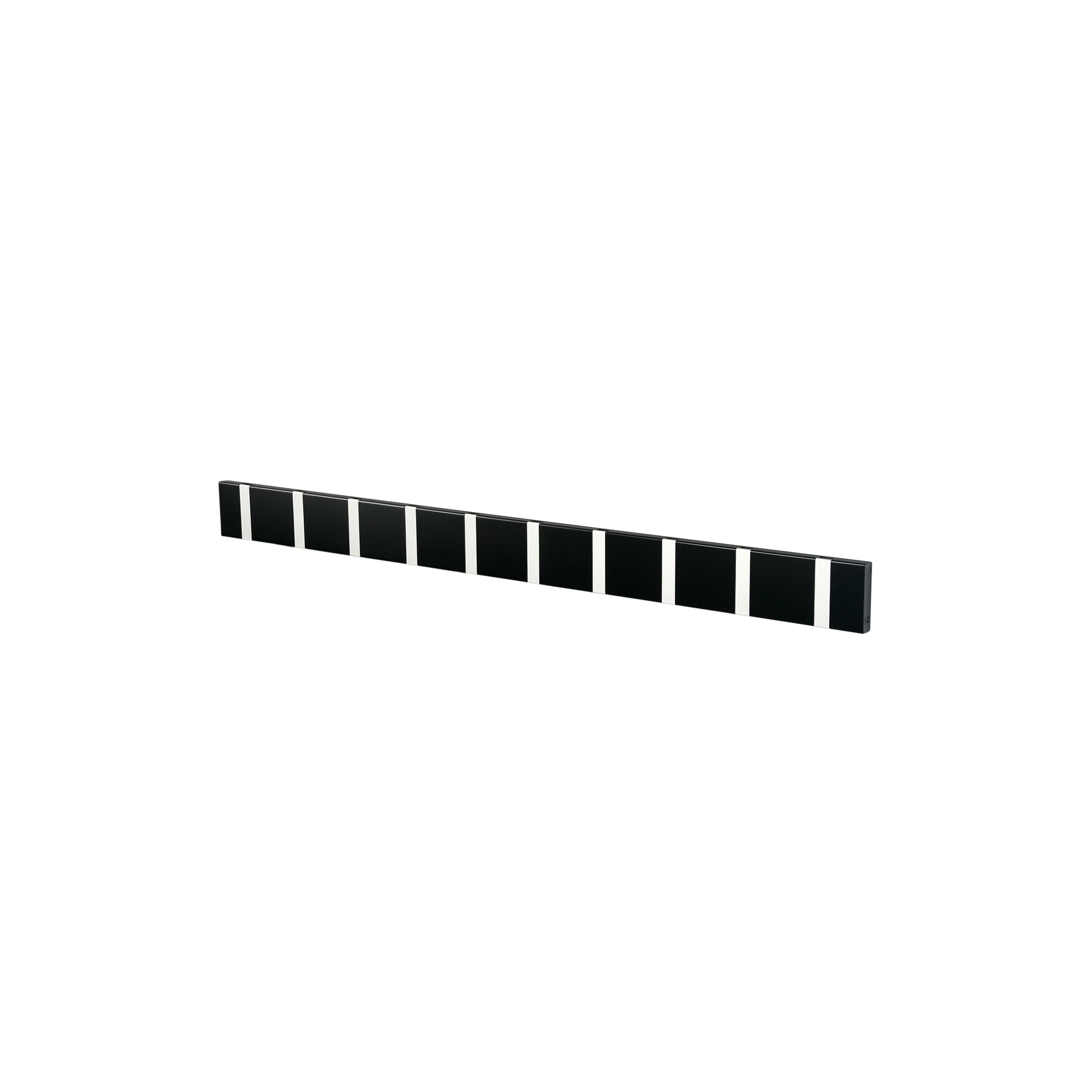 LoCa - KNAX vandret 10 knagerække, sort/grå - H: 7,9 x L: 99 x D: 1,8 cm.