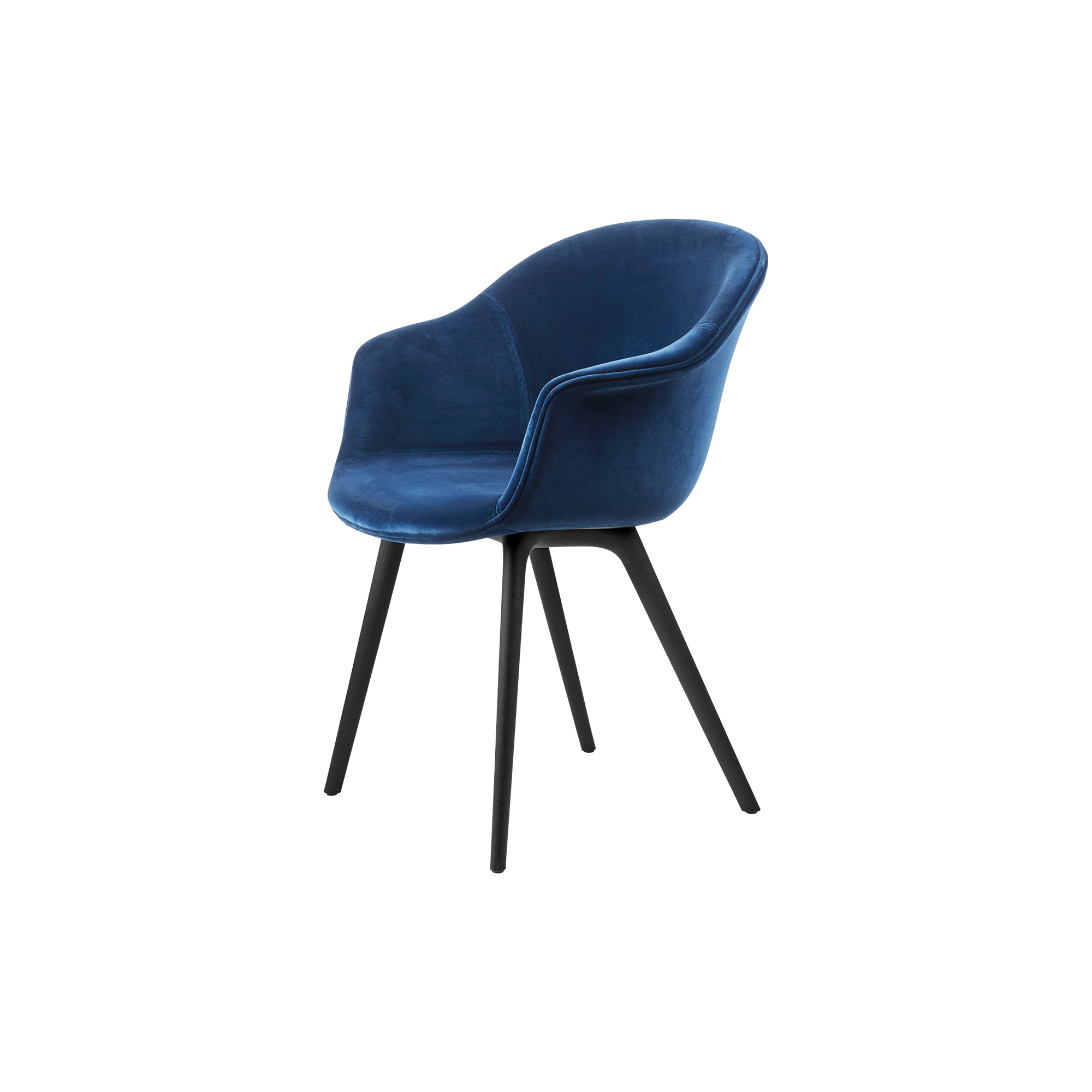 GUBI - Bat Dining Chair Fully Upholstered, Velvet 420/black - H: 83 x B: 61 x D: 57 cm.