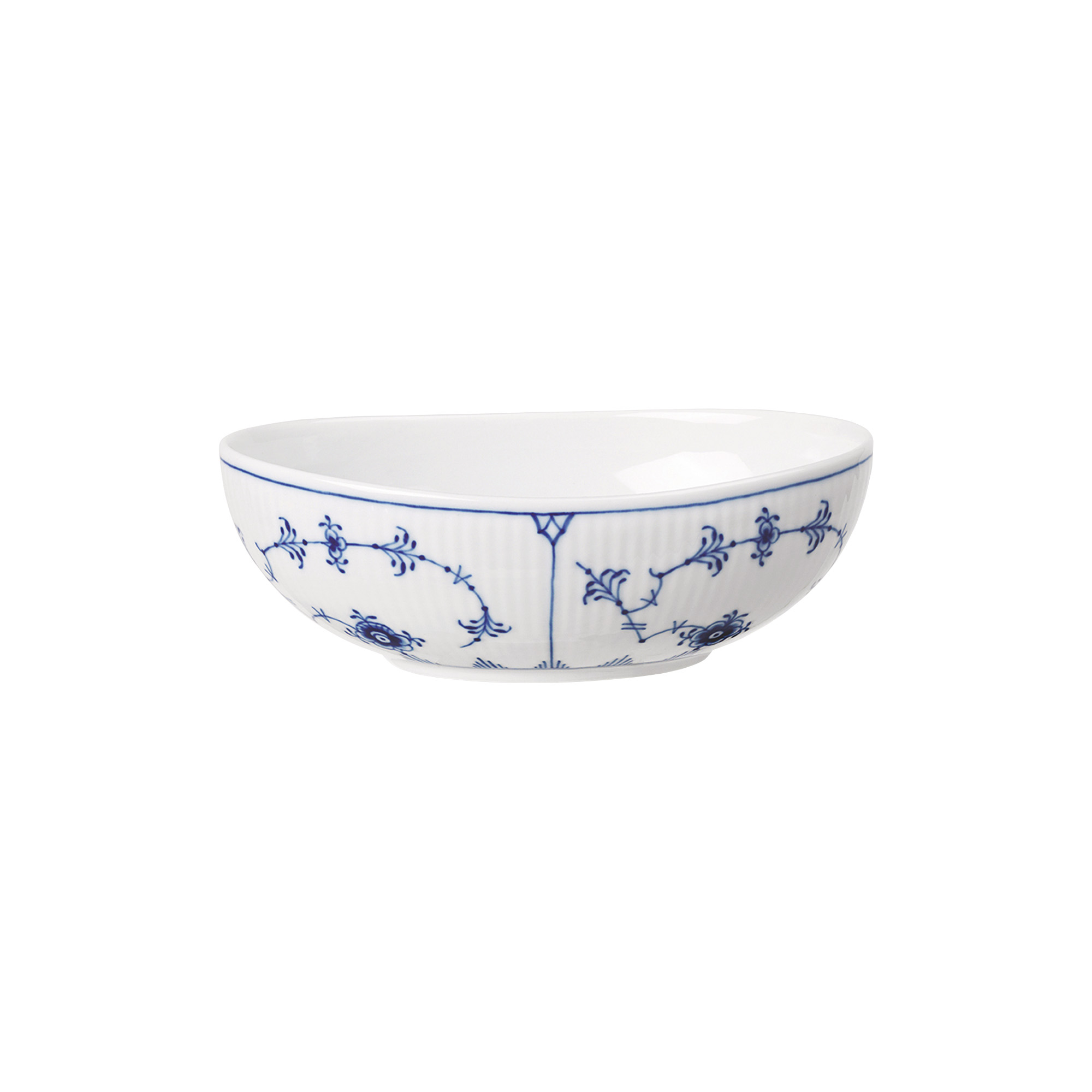 Royal Copenhagen - Musselmalet Riflet oval skål 37 cl