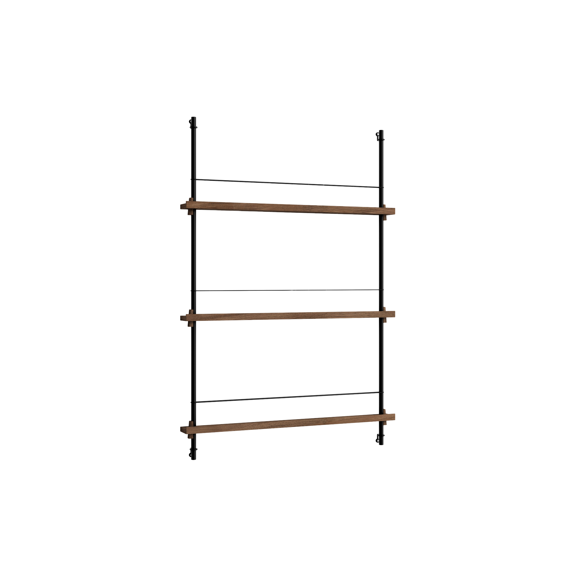 MOEBE - Magazine Shelving Medium, smoked oak/black