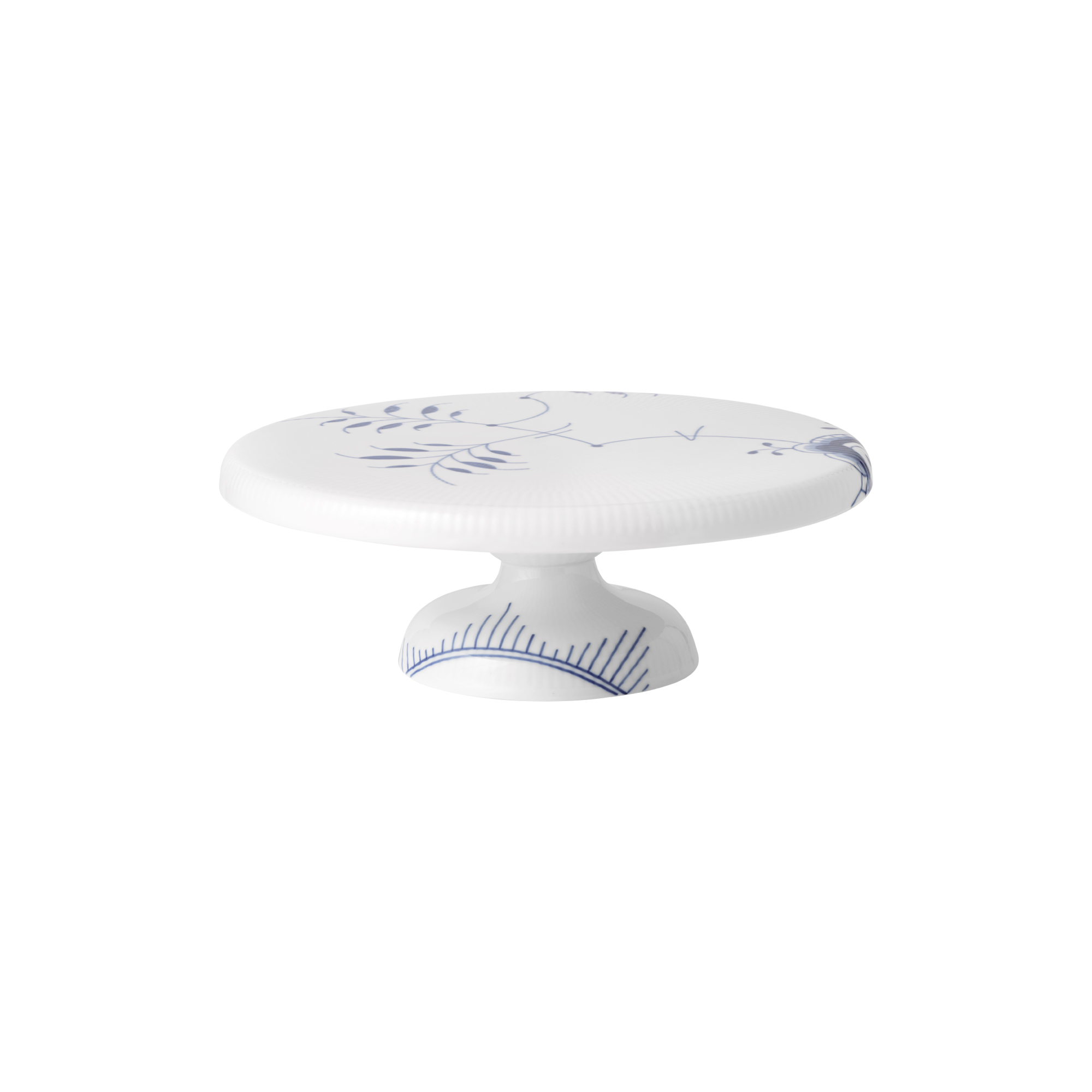 Royal Copenhagen - Blå Mega Riflet fad på fod 29,5 cm - Large