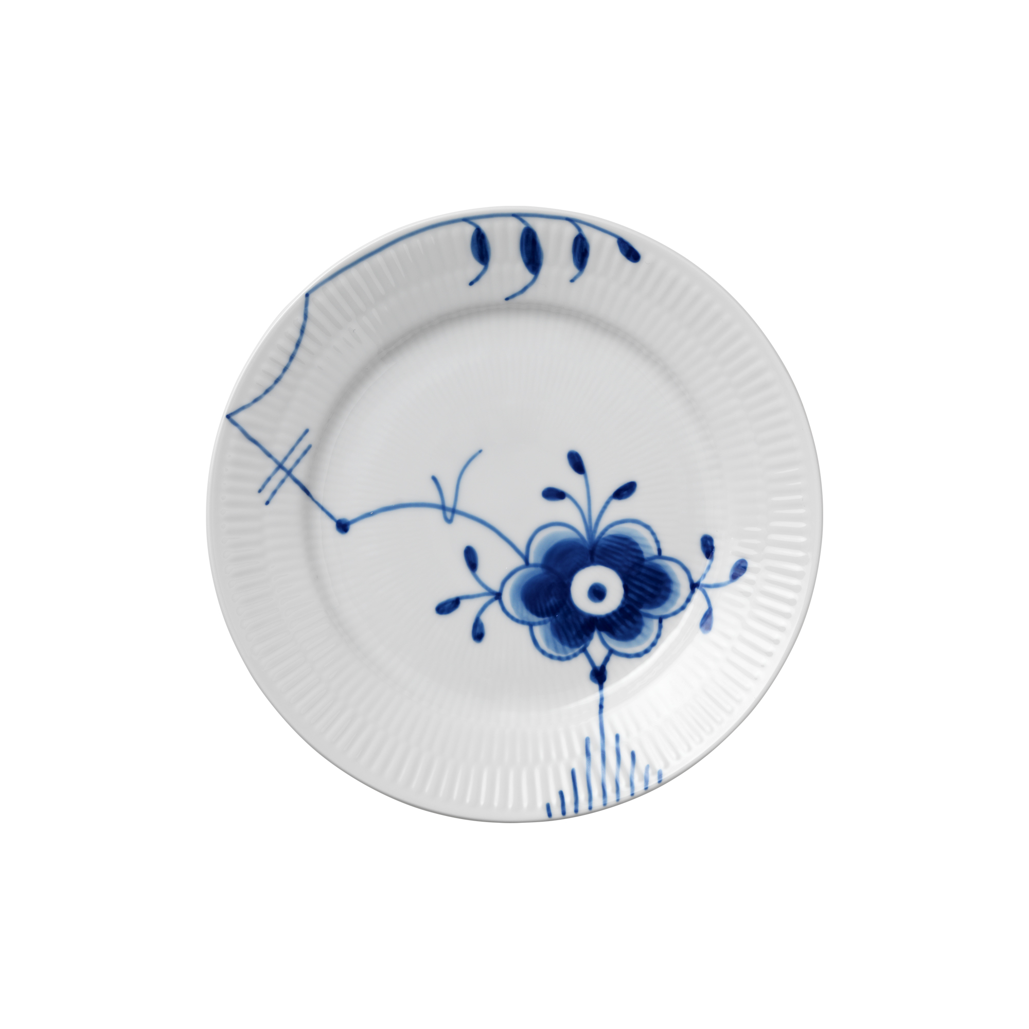 Royal Copenhagen - Blå Mega Riflet tallerken Ø 19 cm, Nr. 6 - Ø19 cm