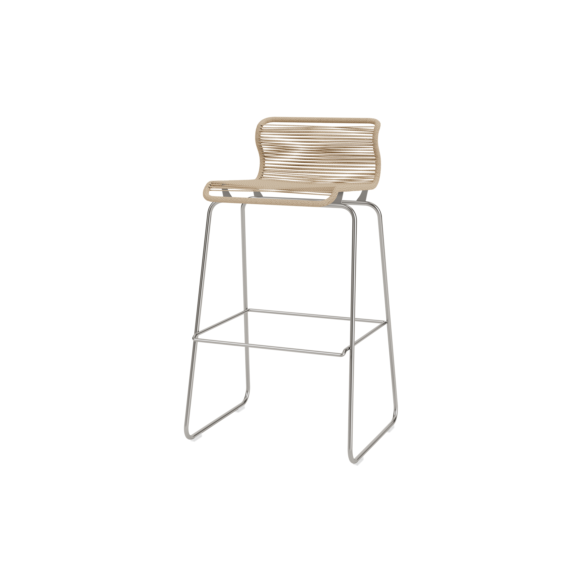 Montana Furniture - Panton One Bar barstol, paper nature/steel, paper nature/steel - H: 94 x B: 51 x D: 44 cm.