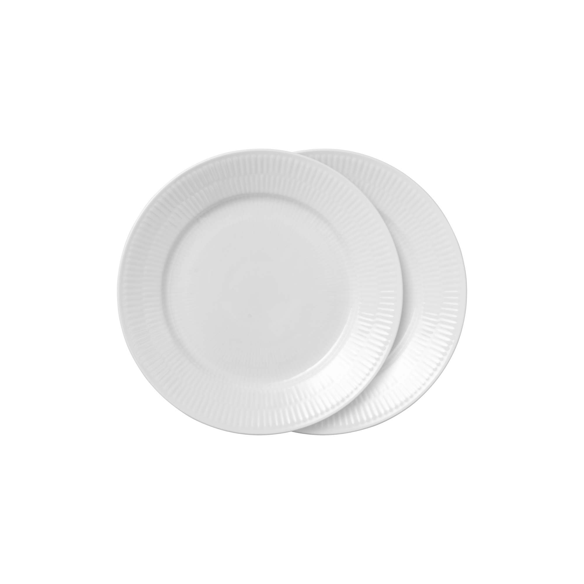 Royal Copenhagen - Hvid Riflet tallerken 22 cm 2-pak