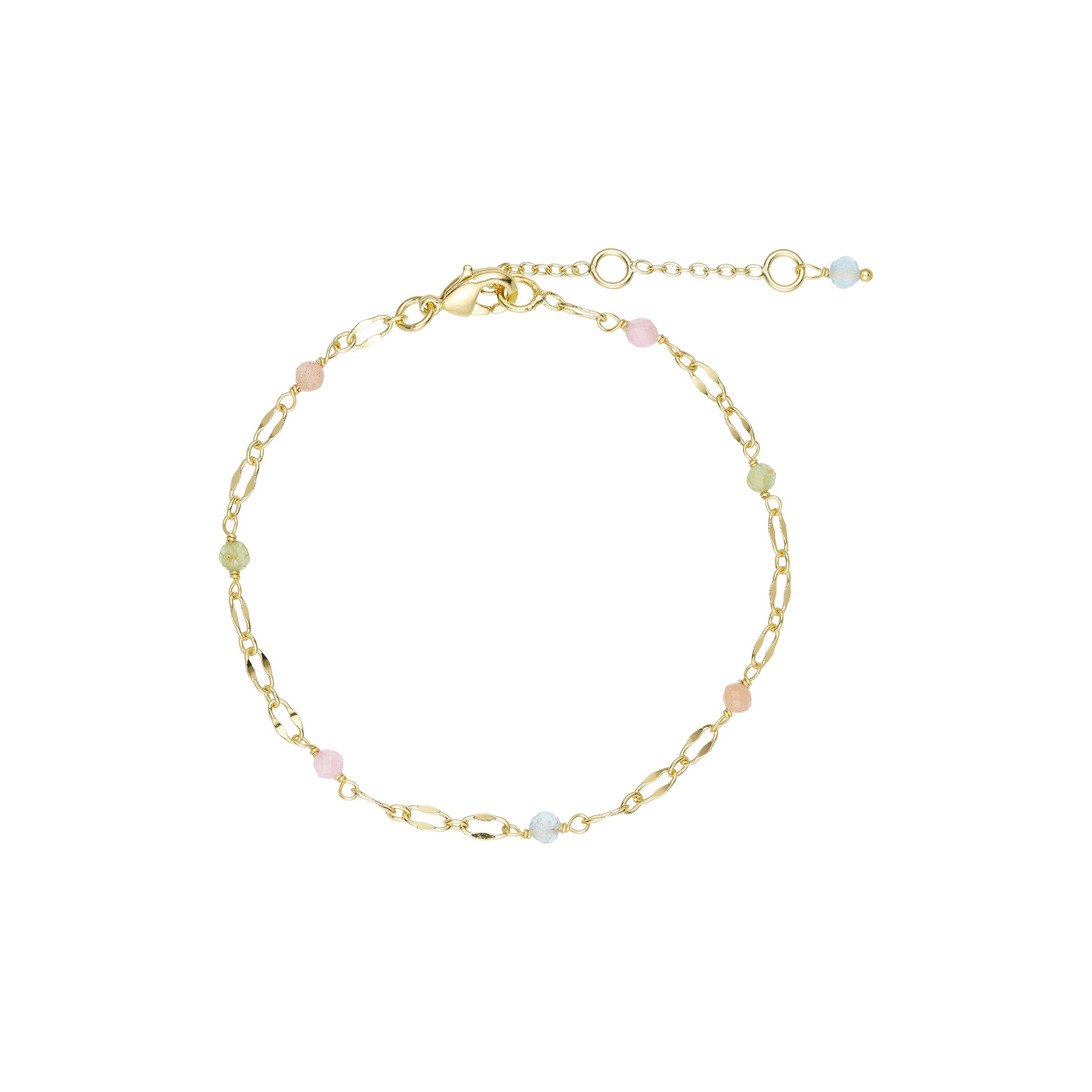 Pure by Nat - Lina armbånd med ædelsten, forgyldt/perler