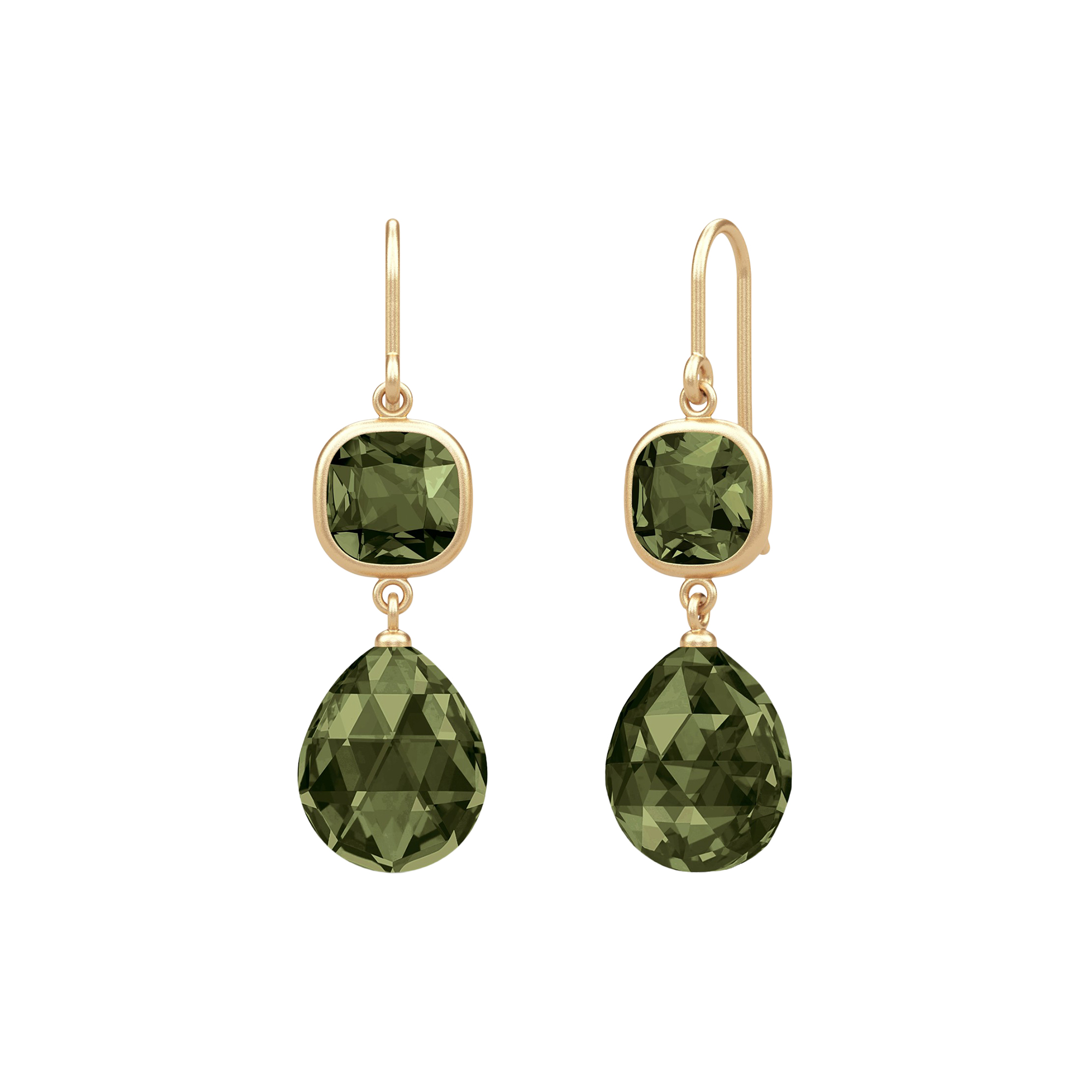 Julie Sandlau - Olivia Earrings, gold/olive green