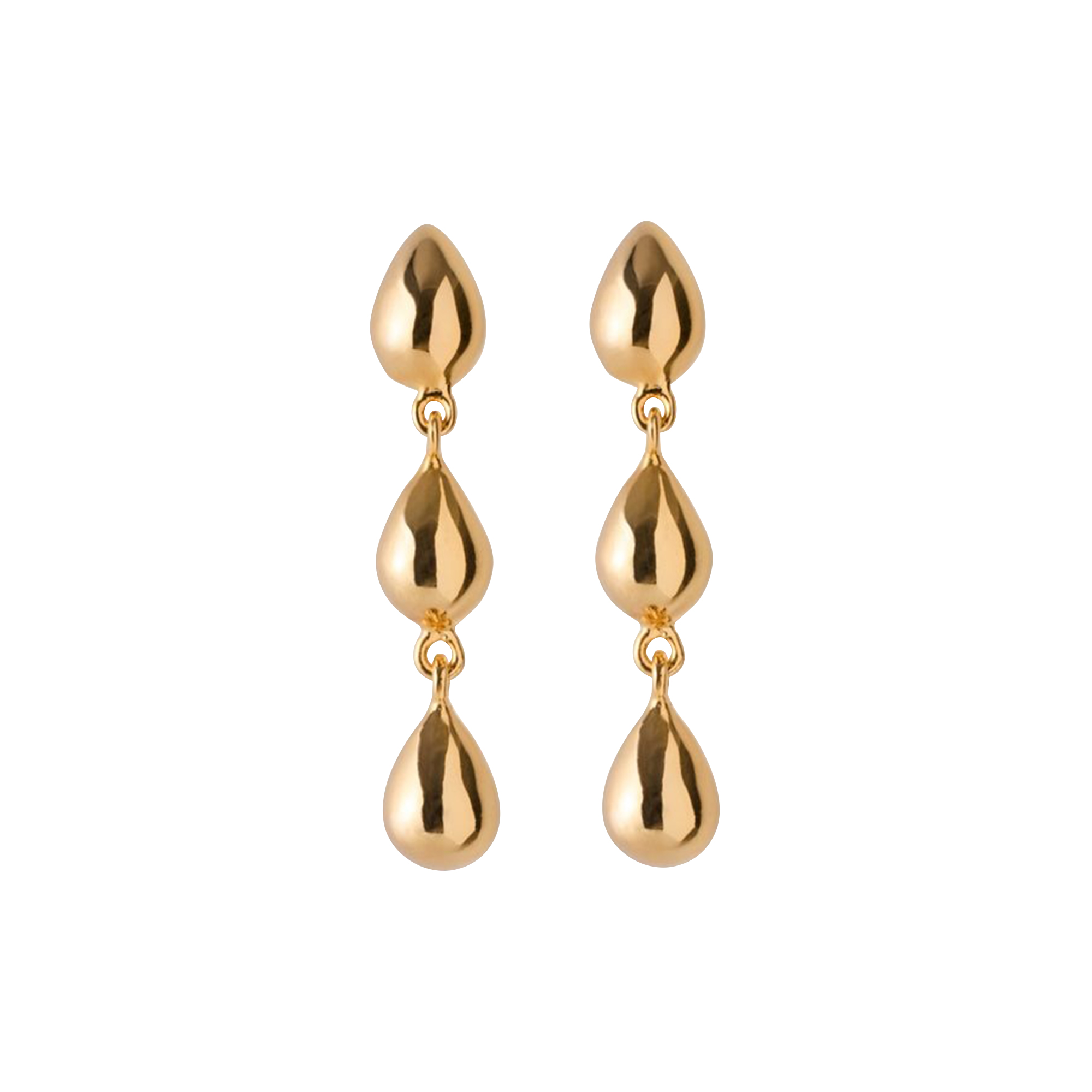 Pernille Corydon Jewellery - Rain Earrings, forgyldt