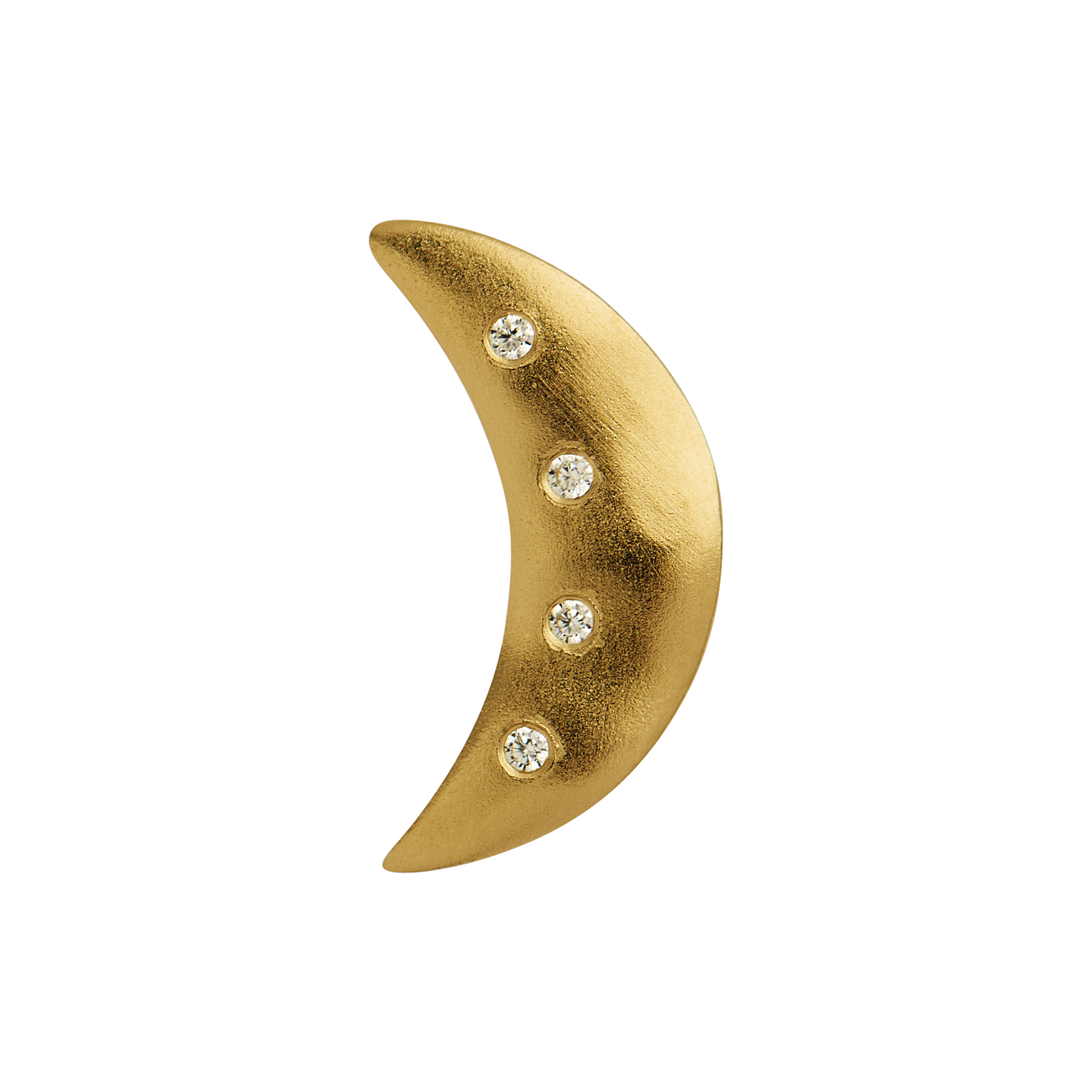 Stine A Jewelry - Bella Moon Earring With Four Stones Single, gold