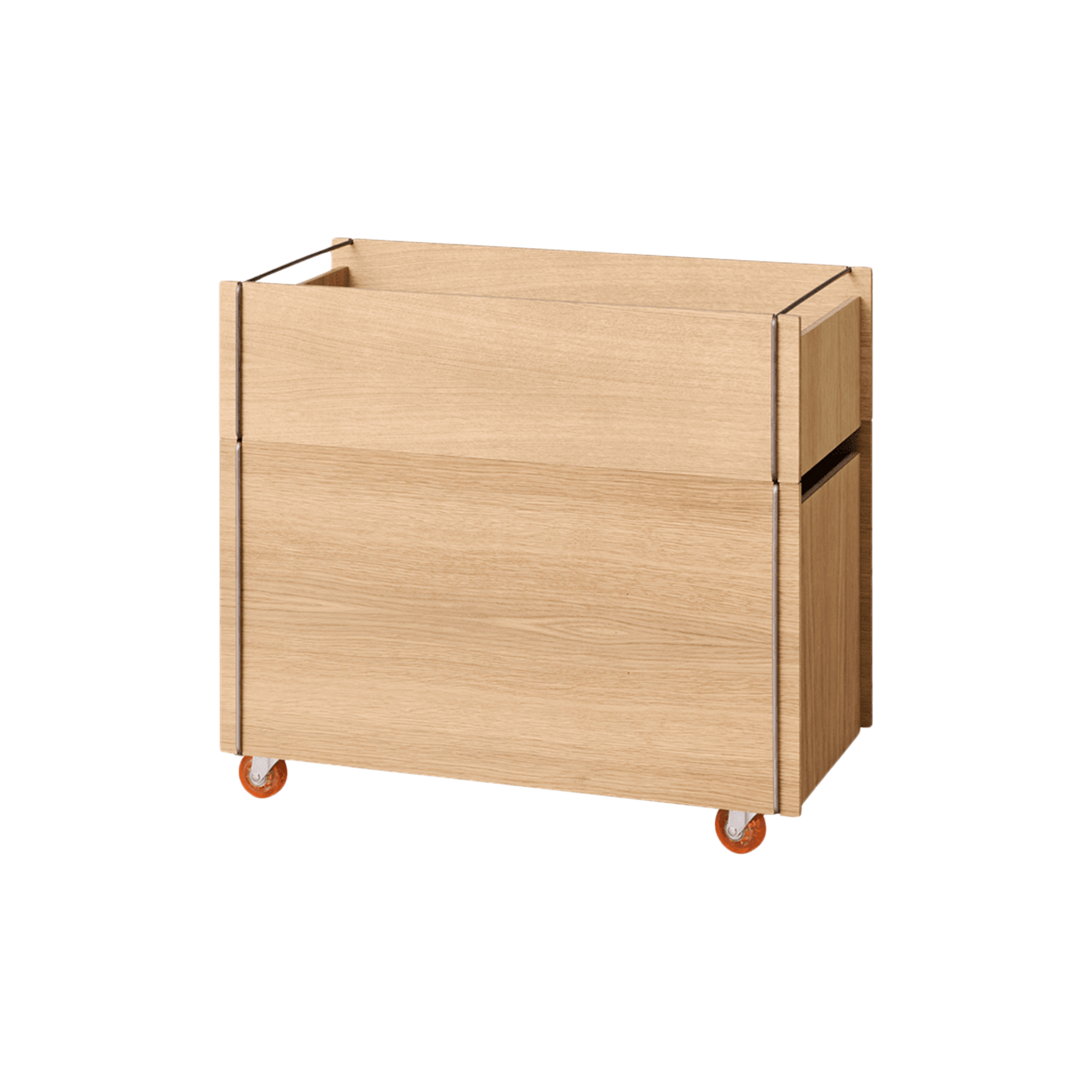 MOEBE - Storage Tower w. Wheels | Low| Oiled Oak/Stainless Steel | Opbevaringsskab - Low1