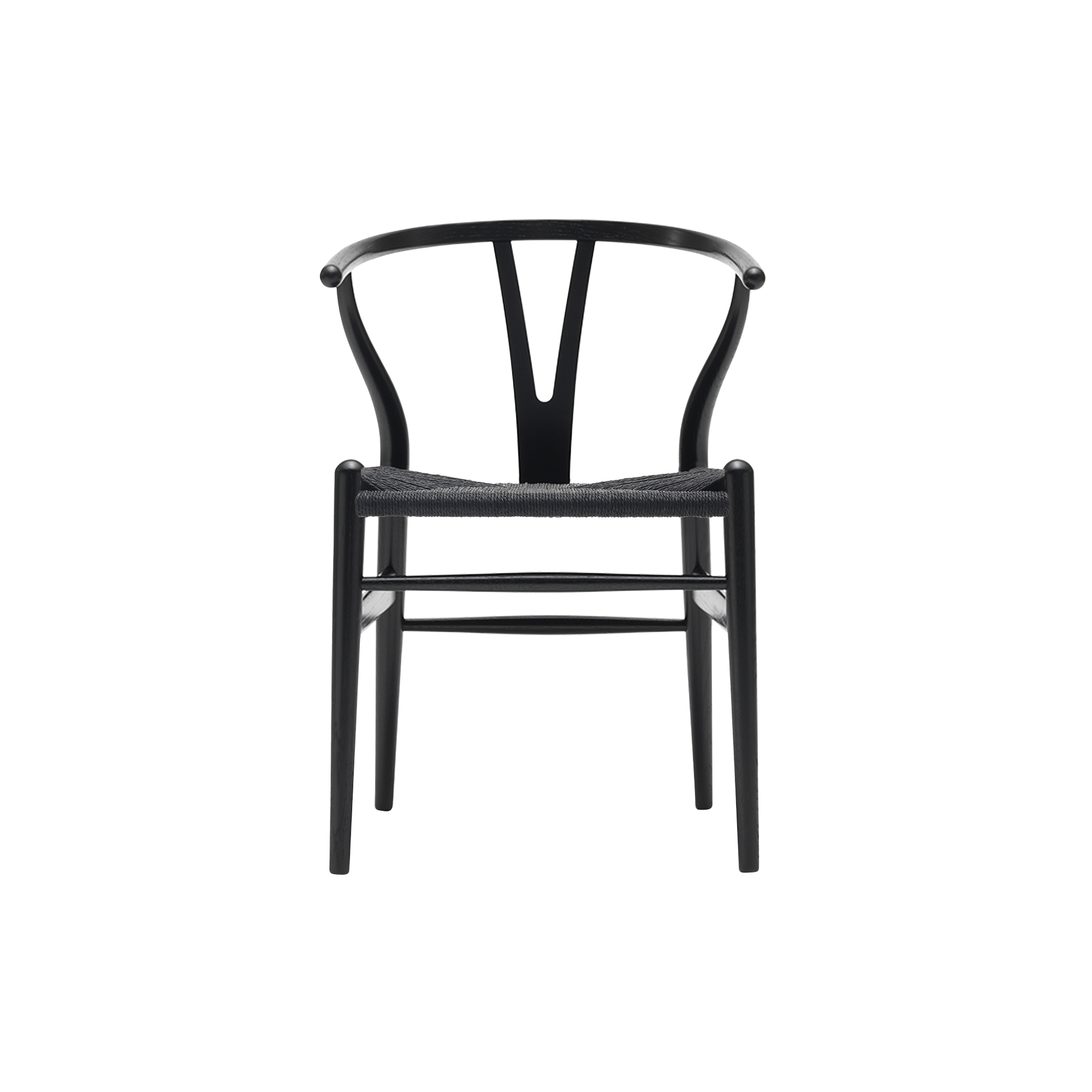 Carl Hansen & Søn - CH24 Y-stolen spisebordsstol, sortlakeret eg/sort - H: 76 x B: 55 x D: 51 cm.