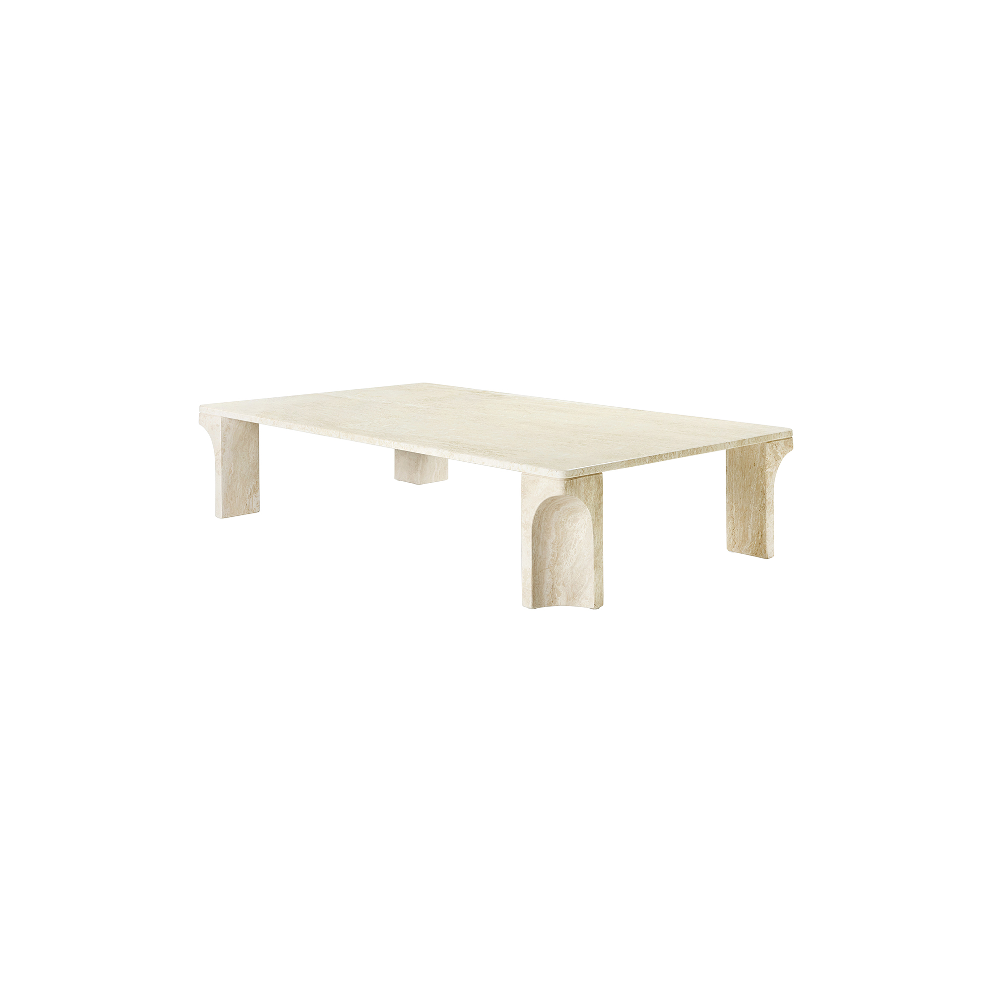 GUBI - Doric Rectangular Coffee Table, neutral white - H: 30 x L: 140 x B: 80 cm.