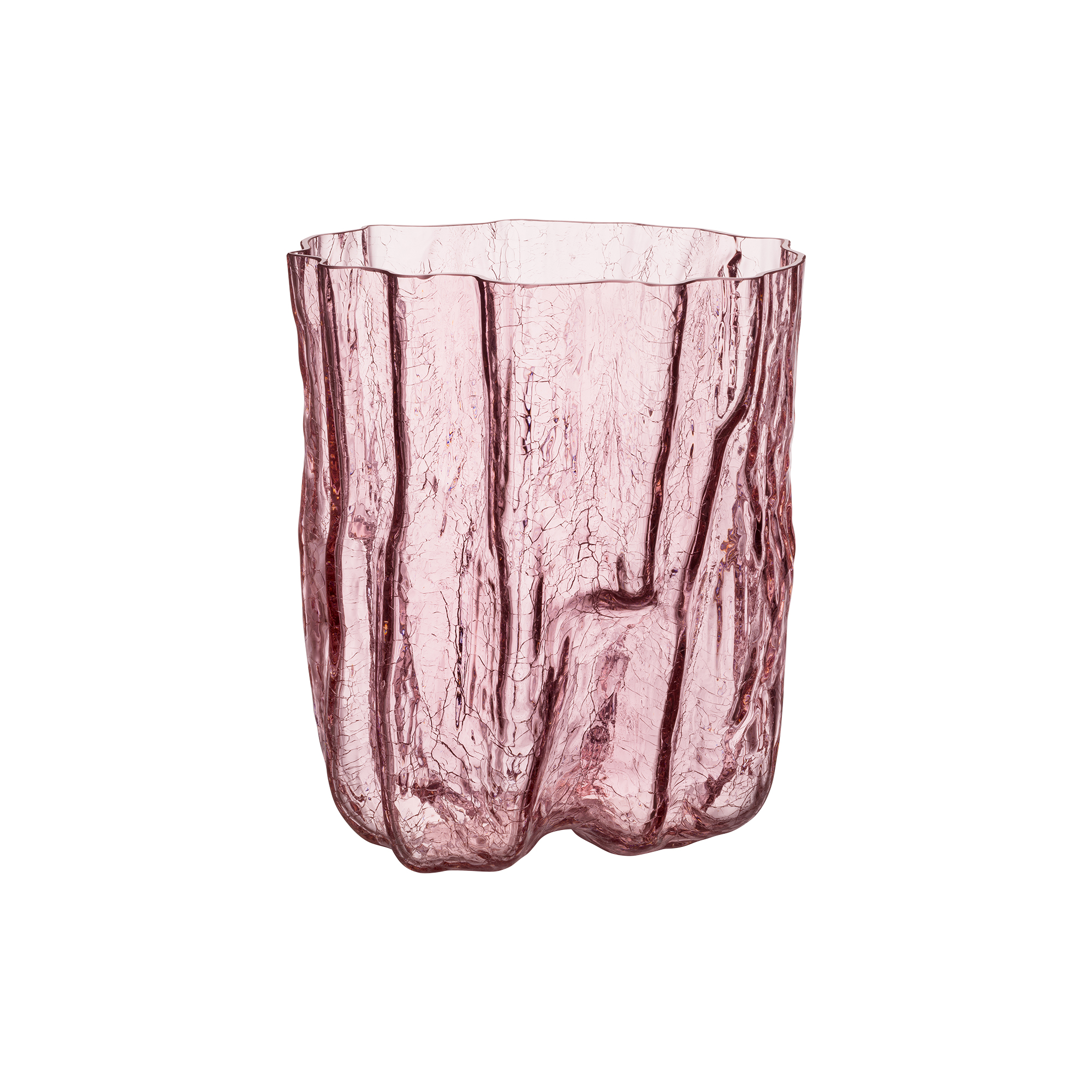 Kosta Boda - Crackle vase, pink - H27 cm