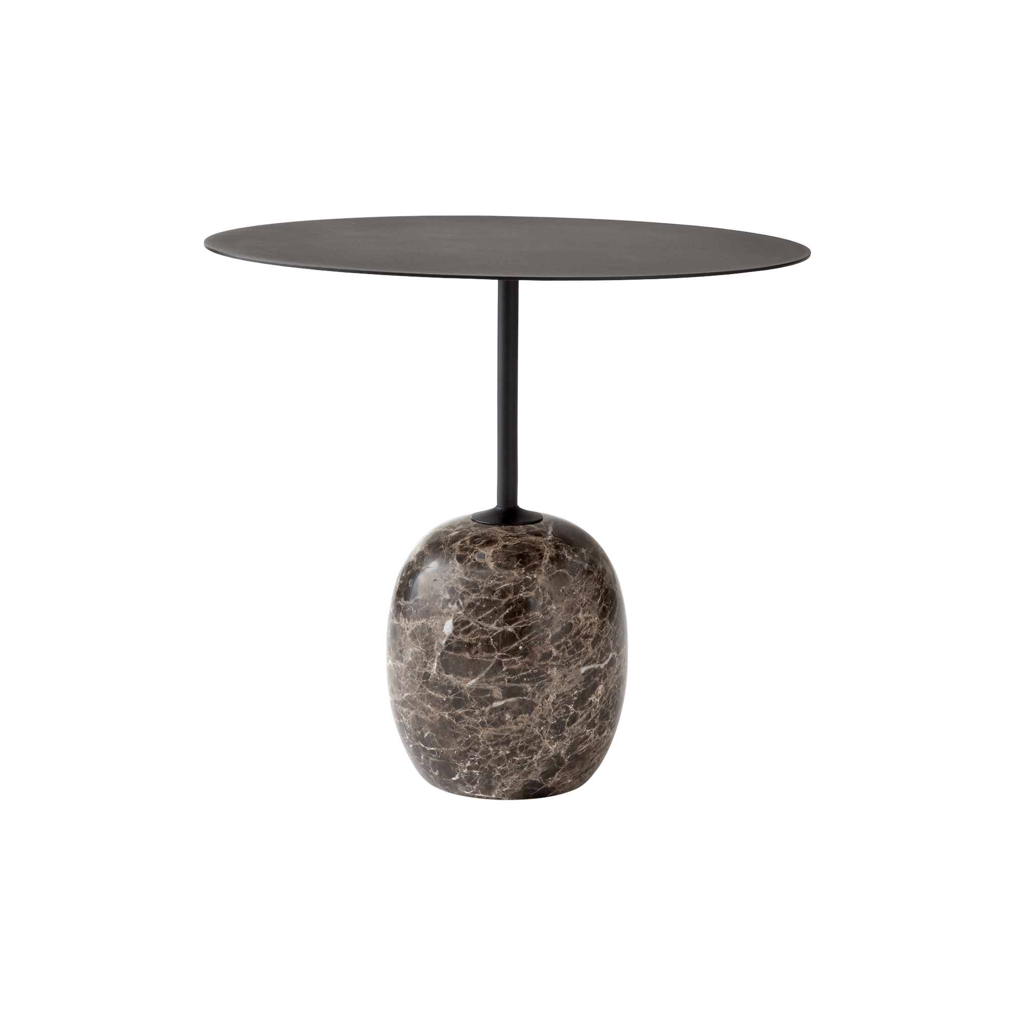 &Tradition - Lato Table LN9 Lounge Table, Emparador marble/warm black - H: 45 x Ø 50 cm.