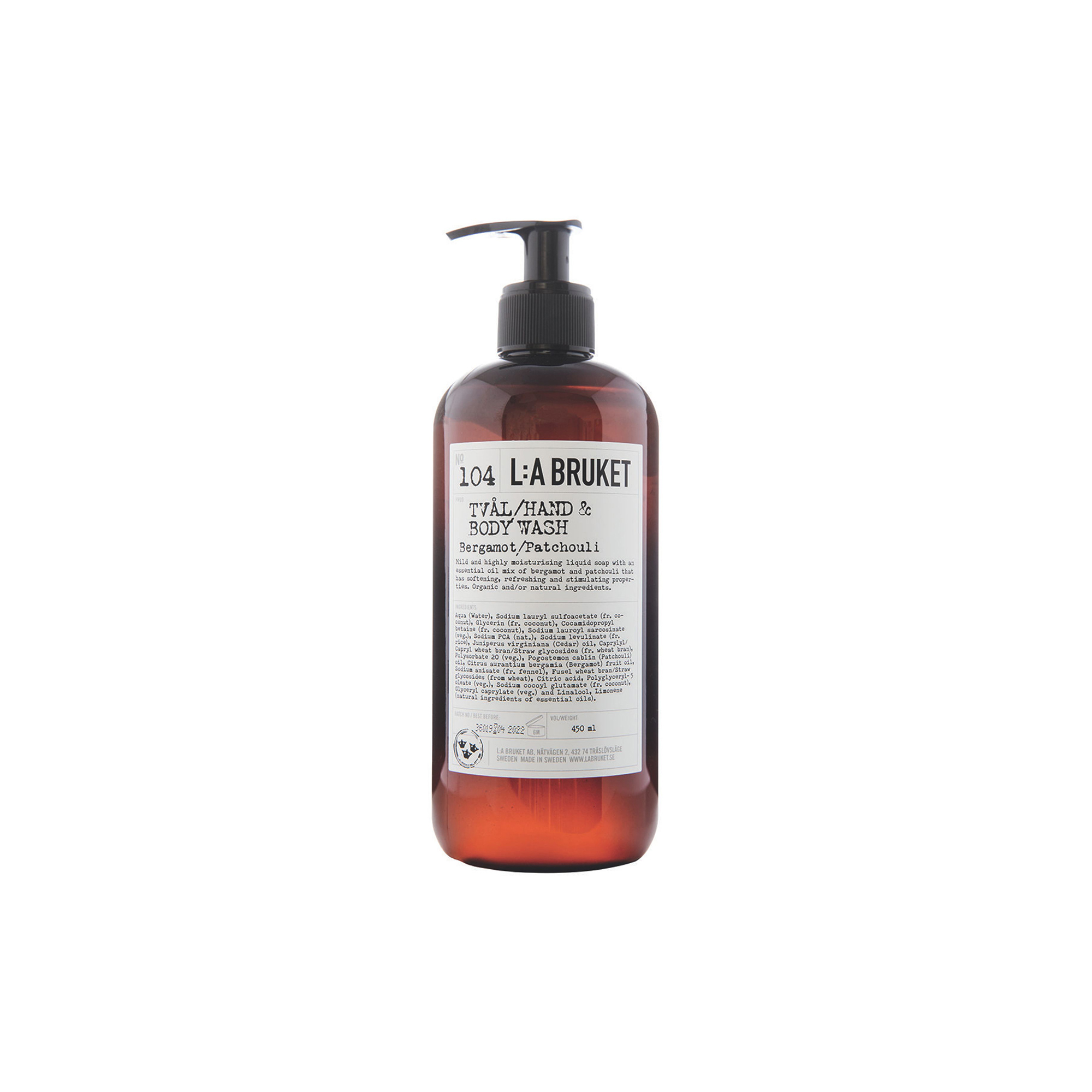 L:a Bruket - No. 104 Hand & Body Wash, bergamot/patchouli