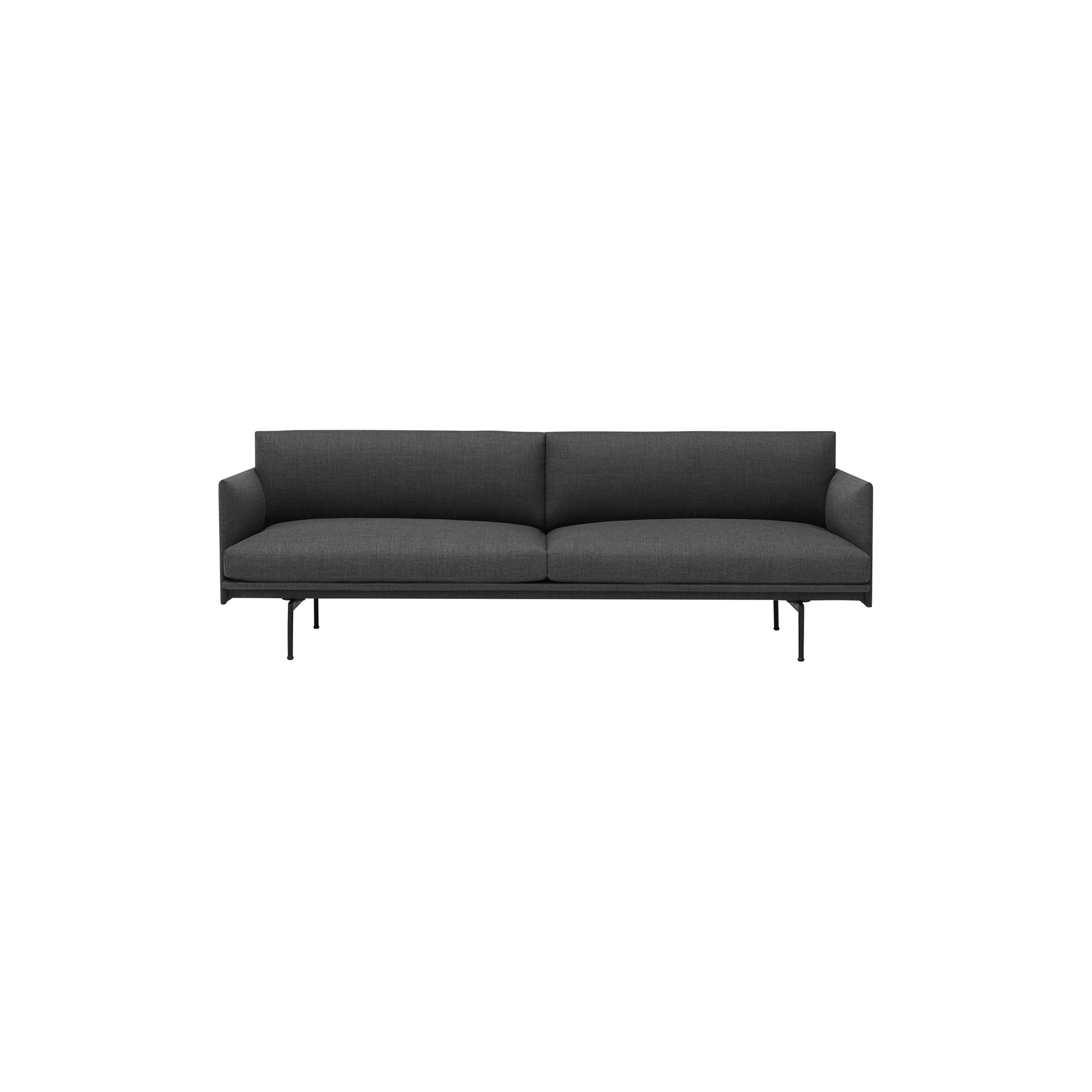 Muuto - Outline Sofa 3-seater, remix 163/black - 220x84 cm