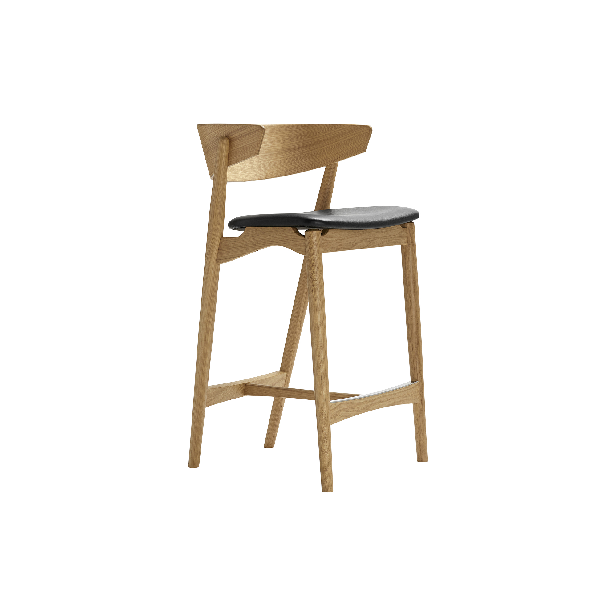 Sibast Furniture - Sibast No 7 barstol, hvidpigmenteret eg/sort - 90x54 cm.