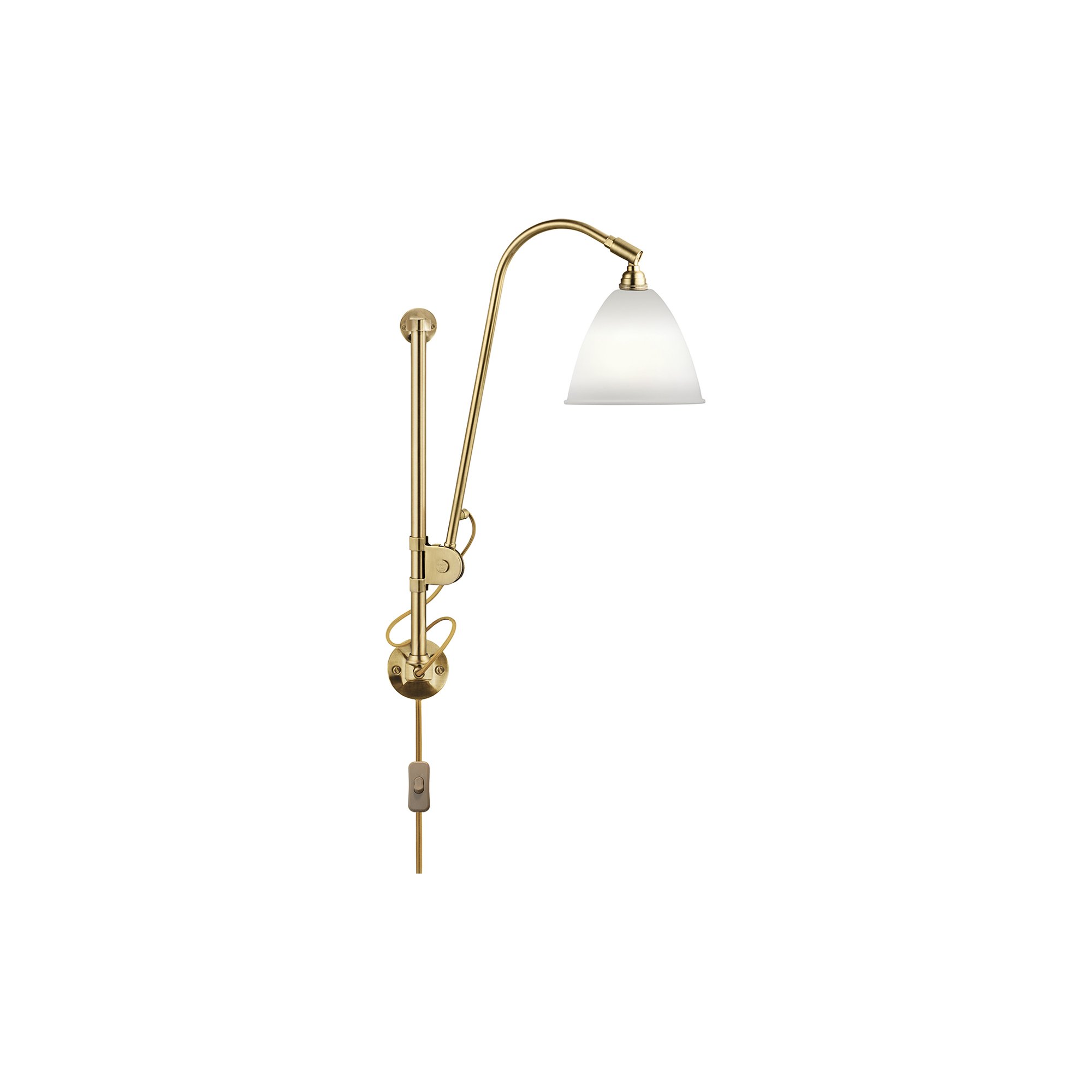 GUBI - Bestlite BL5 Wall Lamp, bone china/brass - H: 54-87 x Ø 16 cm.
