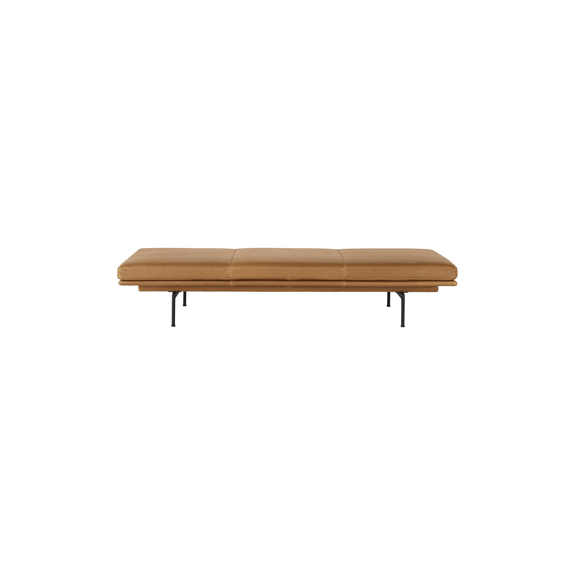 Muuto - Outline Daybed, refine leather cognac/black - 200x82 cm