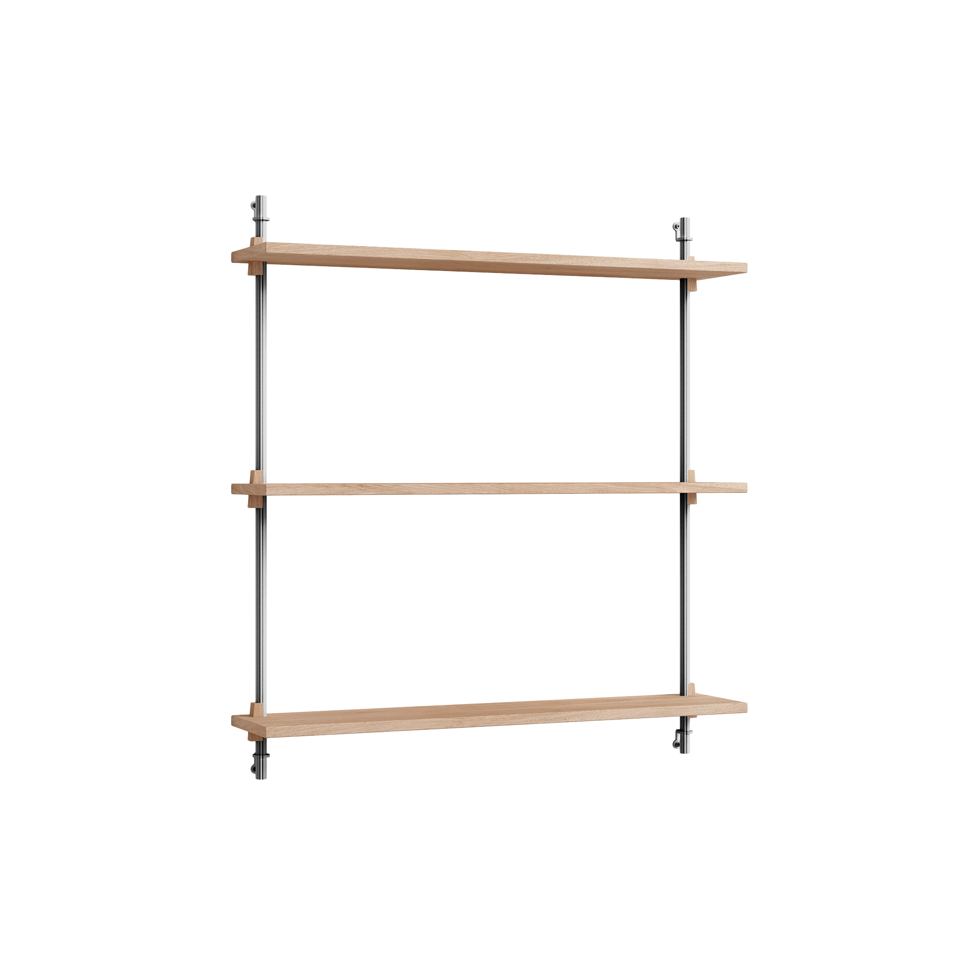 MOEBE - Wall Shelving Standard, oak/stainless steel