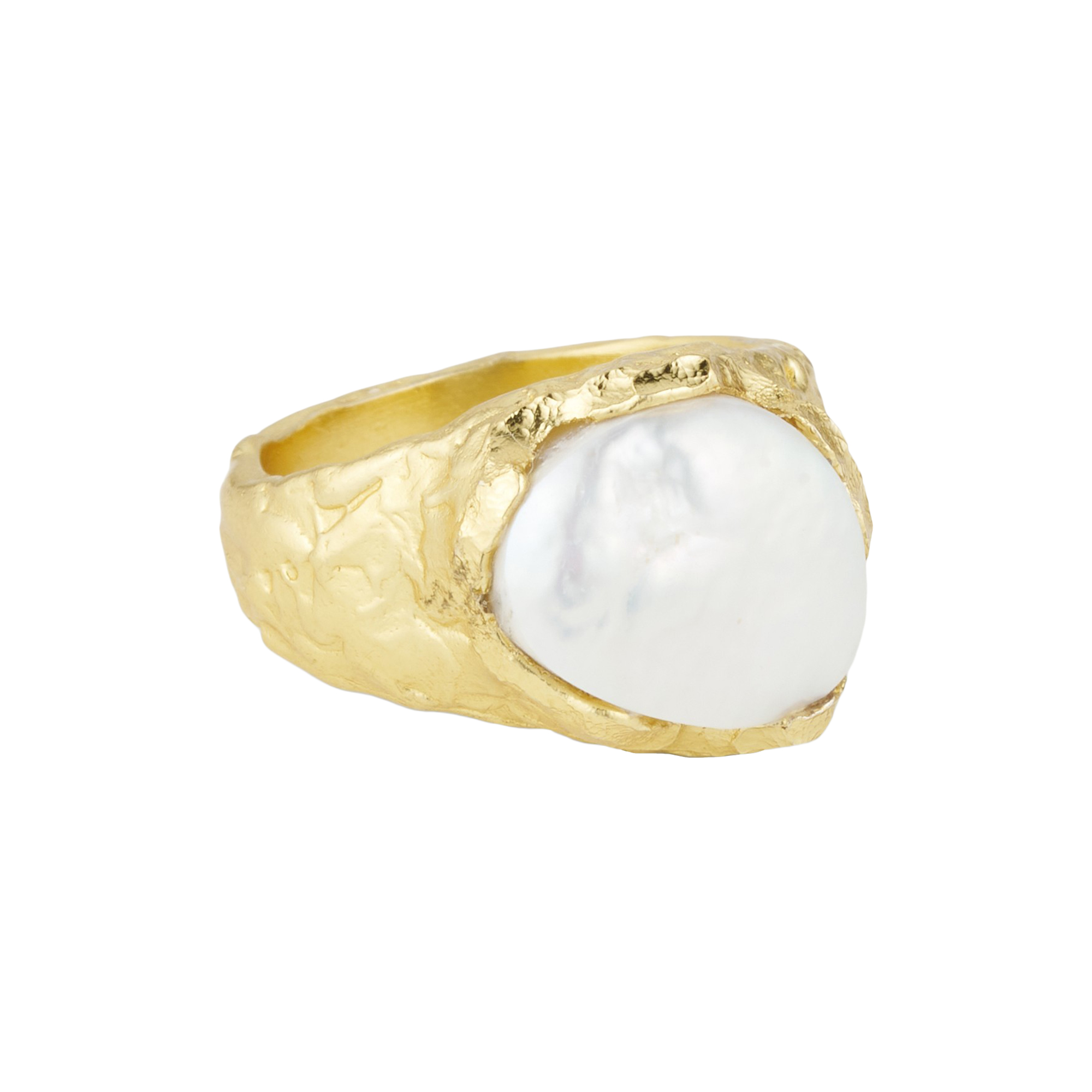 Pure by Nat - Adeline ring med perle, forgyldt