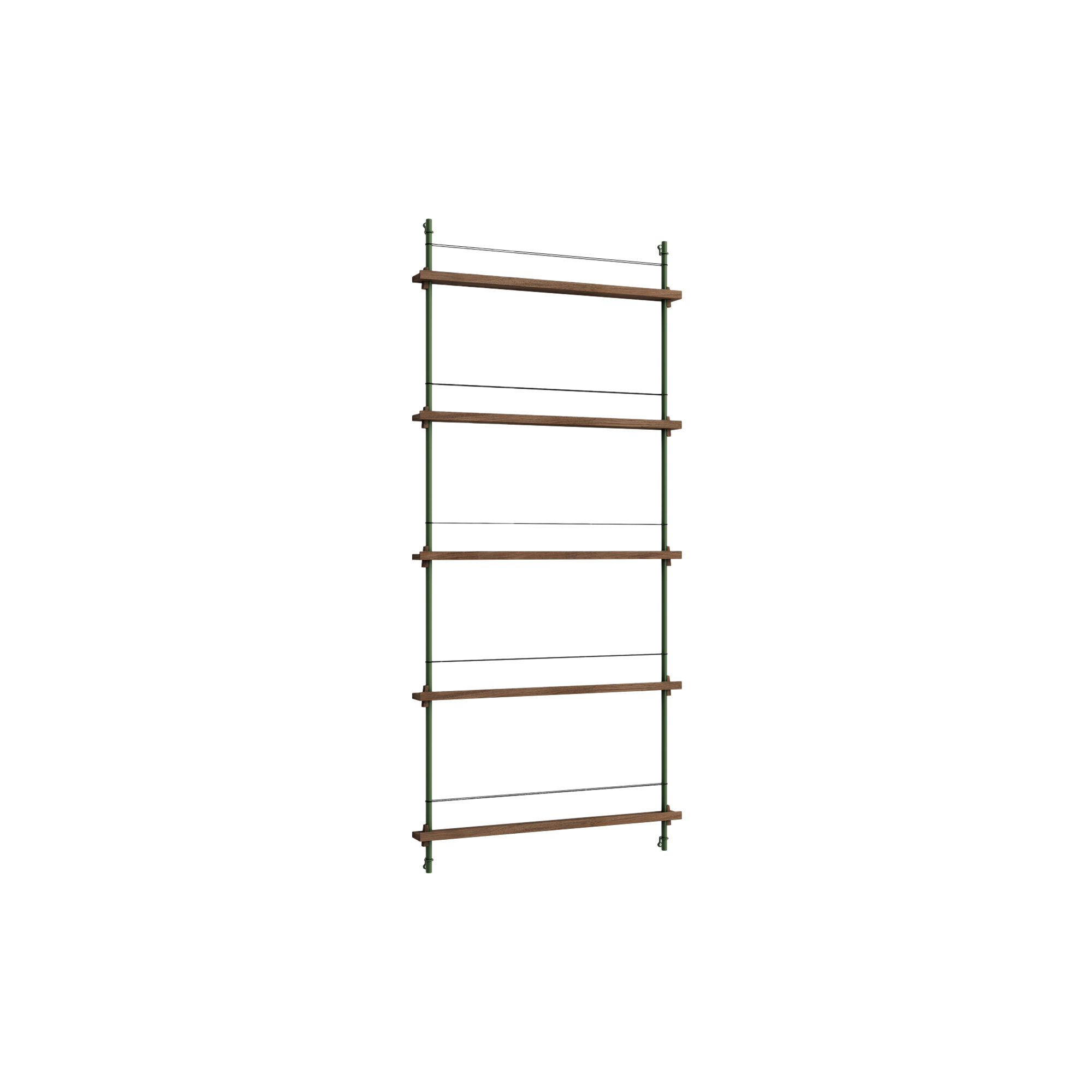 MOEBE - Magazine Shelving Tall, smoked oak/pine green