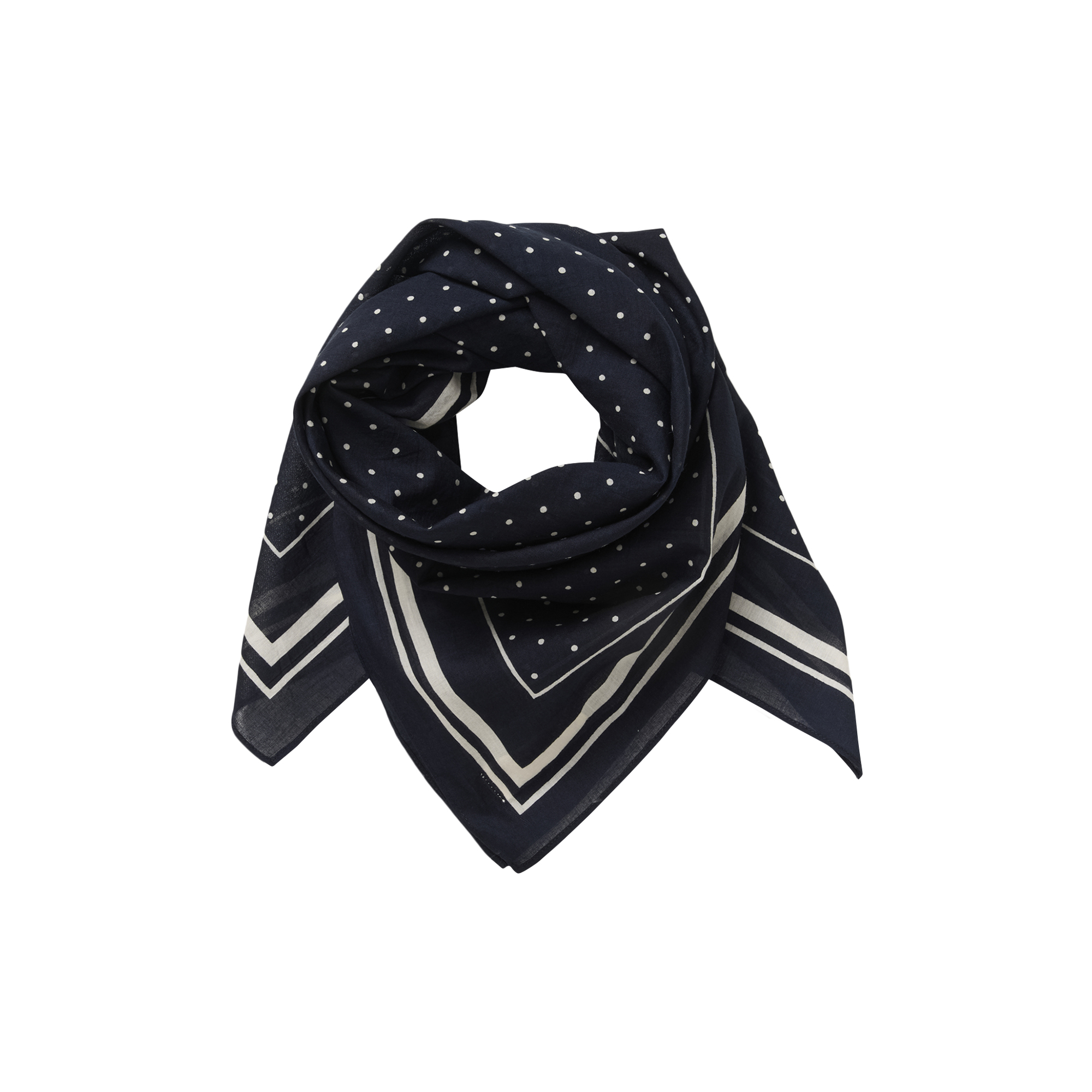Part Two - PhiPW Scarf, dark navy dot print