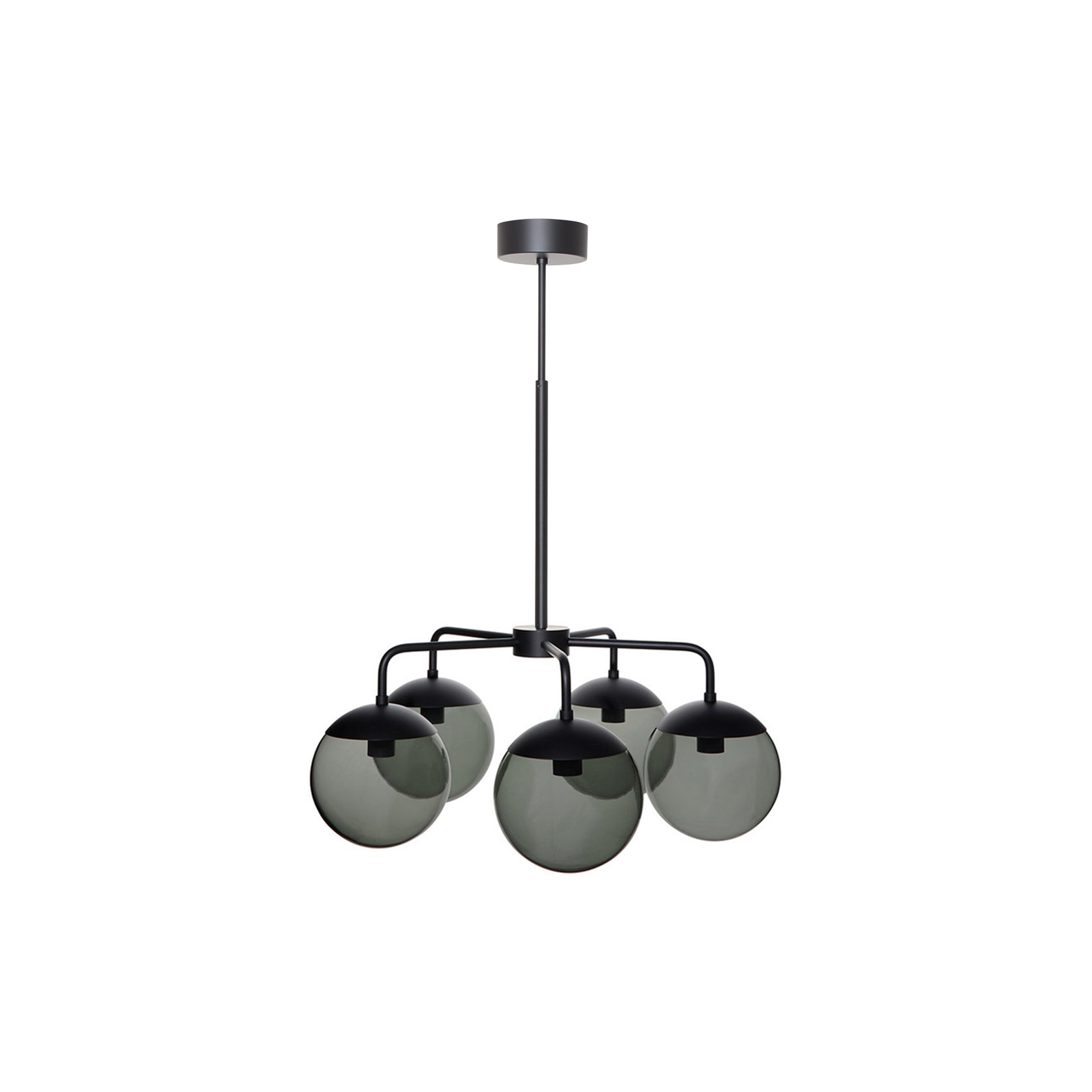 Rubn - Lord 5 Chandelier, black/smoke