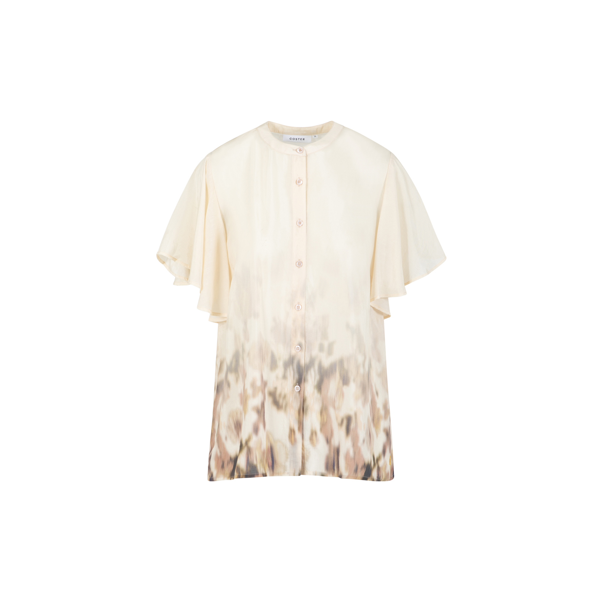 Coster Copenhagen - Ruffle top in Floral border print, floral border print - Str. 44