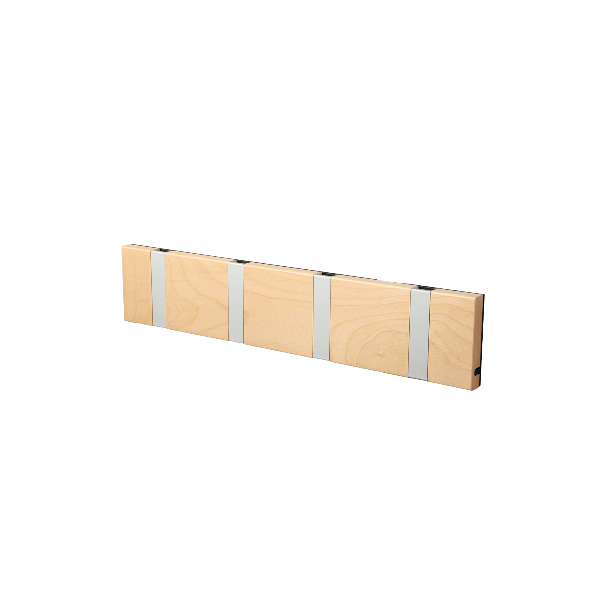 LoCa - KNAX vandret 4 knagerække, ahorn/grå - H: 7,9 x L: 39,6 x D: 1,8 cm.
