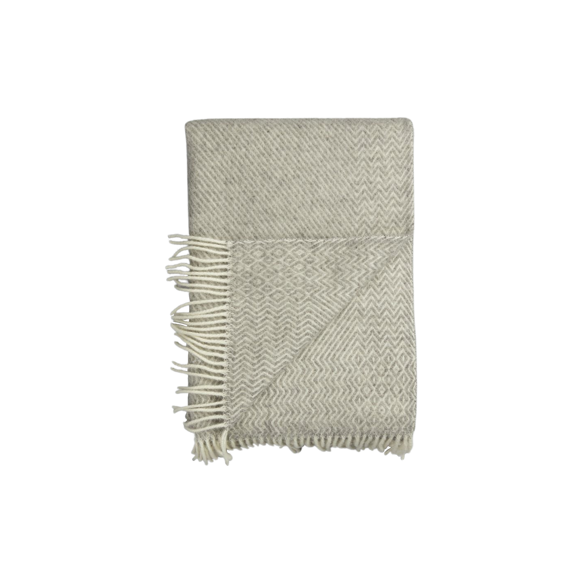 Røros Tweed - KATTEFOT Throw, light grey