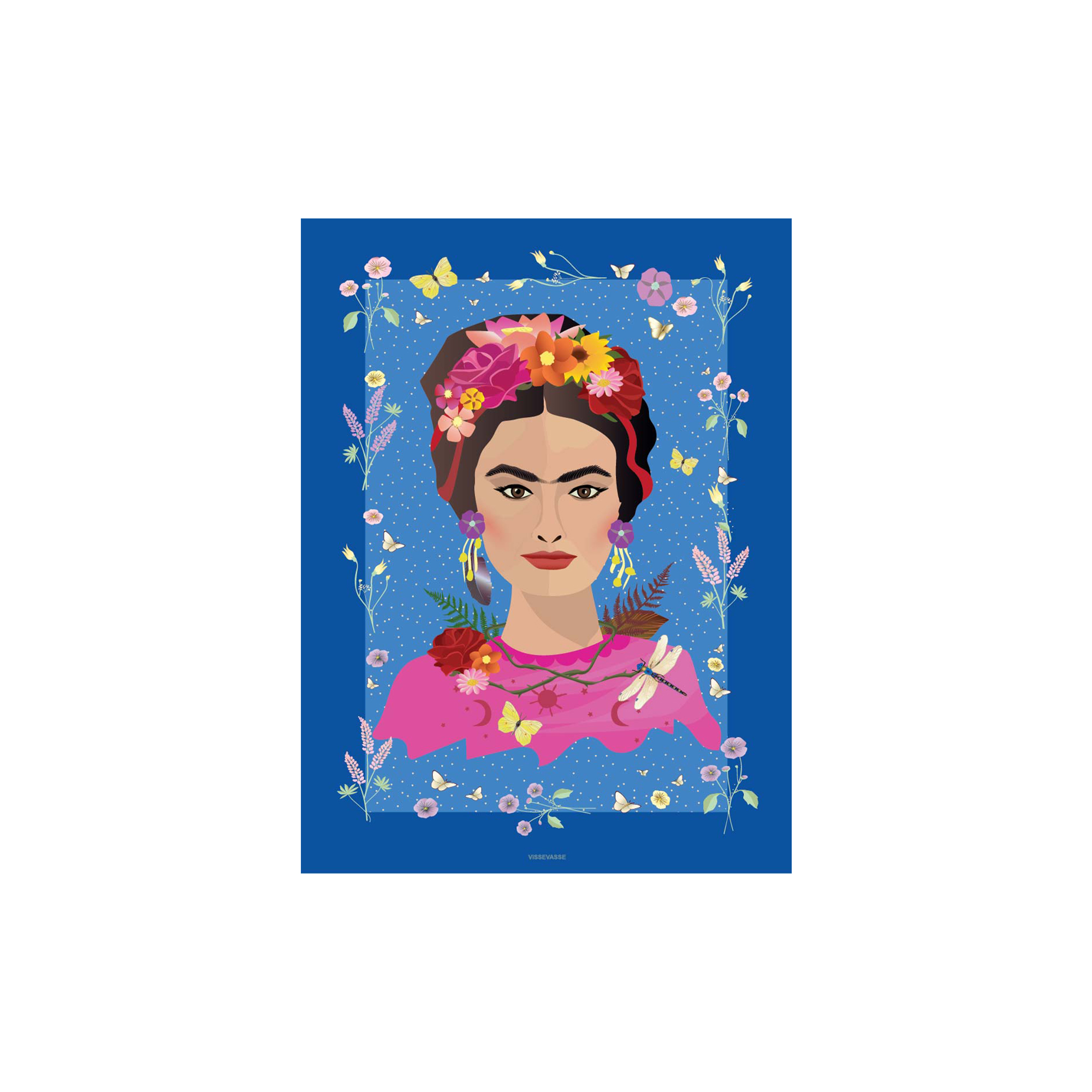 ViSSEVASSE - Frida Kahlo støtteplakat - 50x70 cm