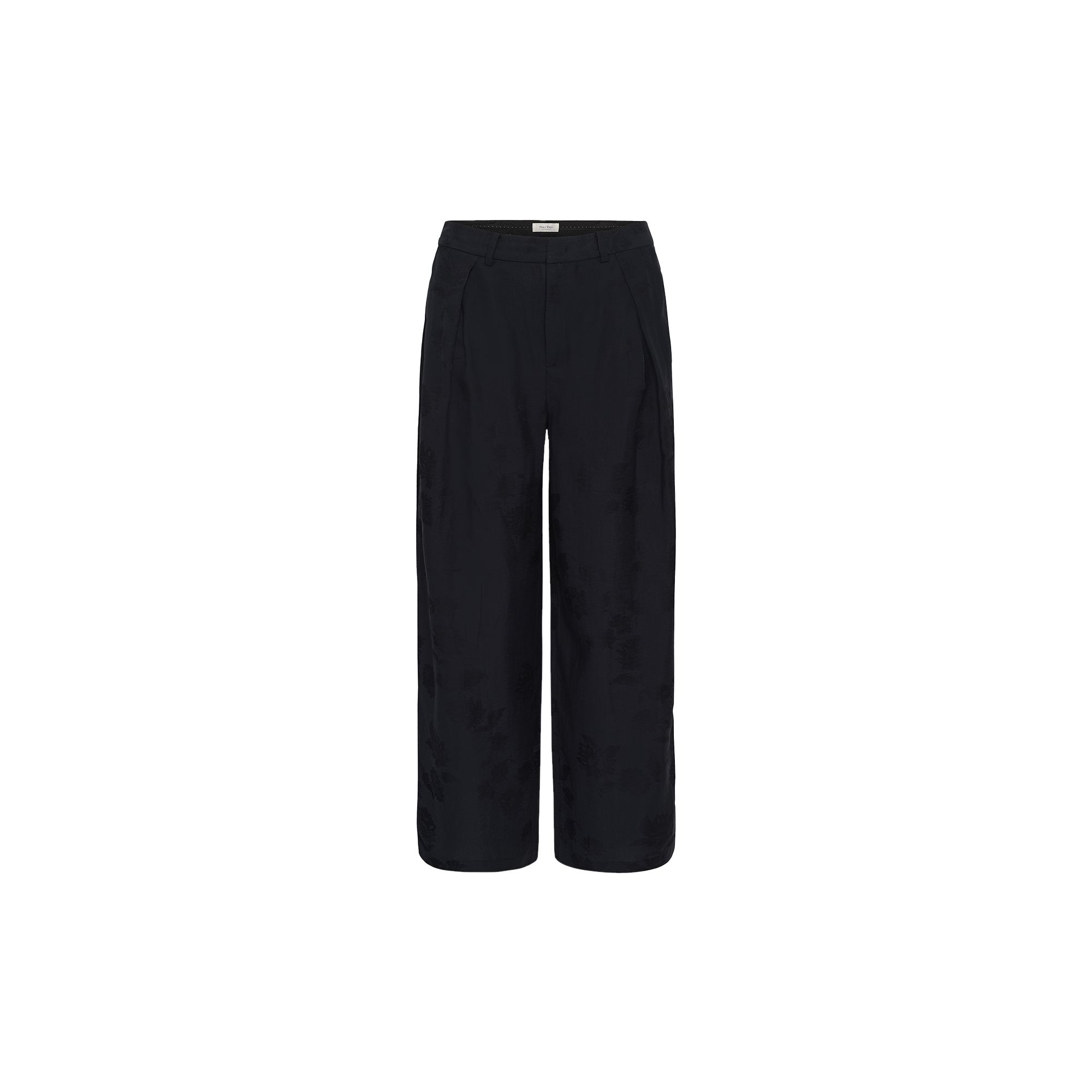 Part Two - CathleenPW Pants, dark navy flower jaquard - Str. 40