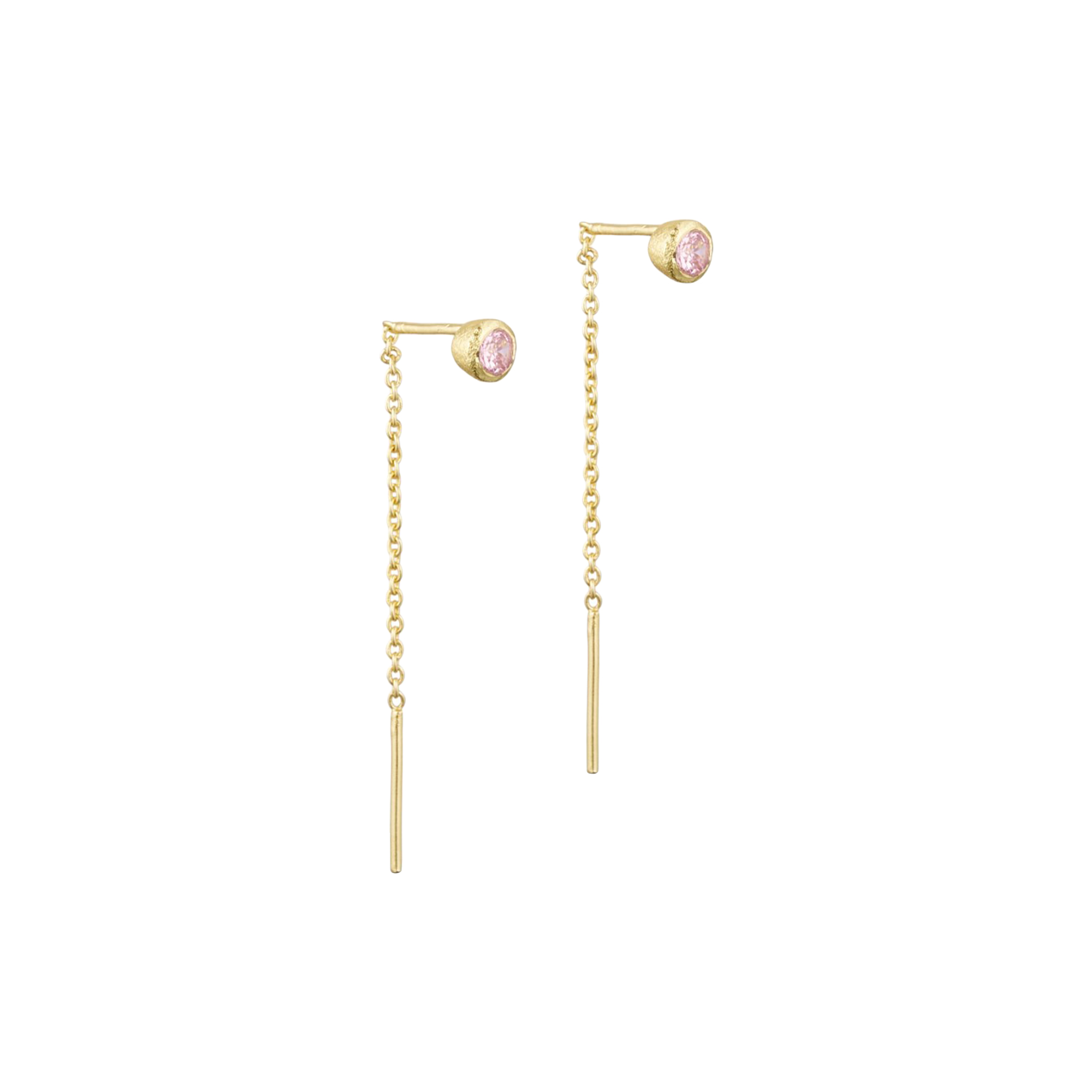 Pure by Nat - Noora Chain Øreringer, baby pink