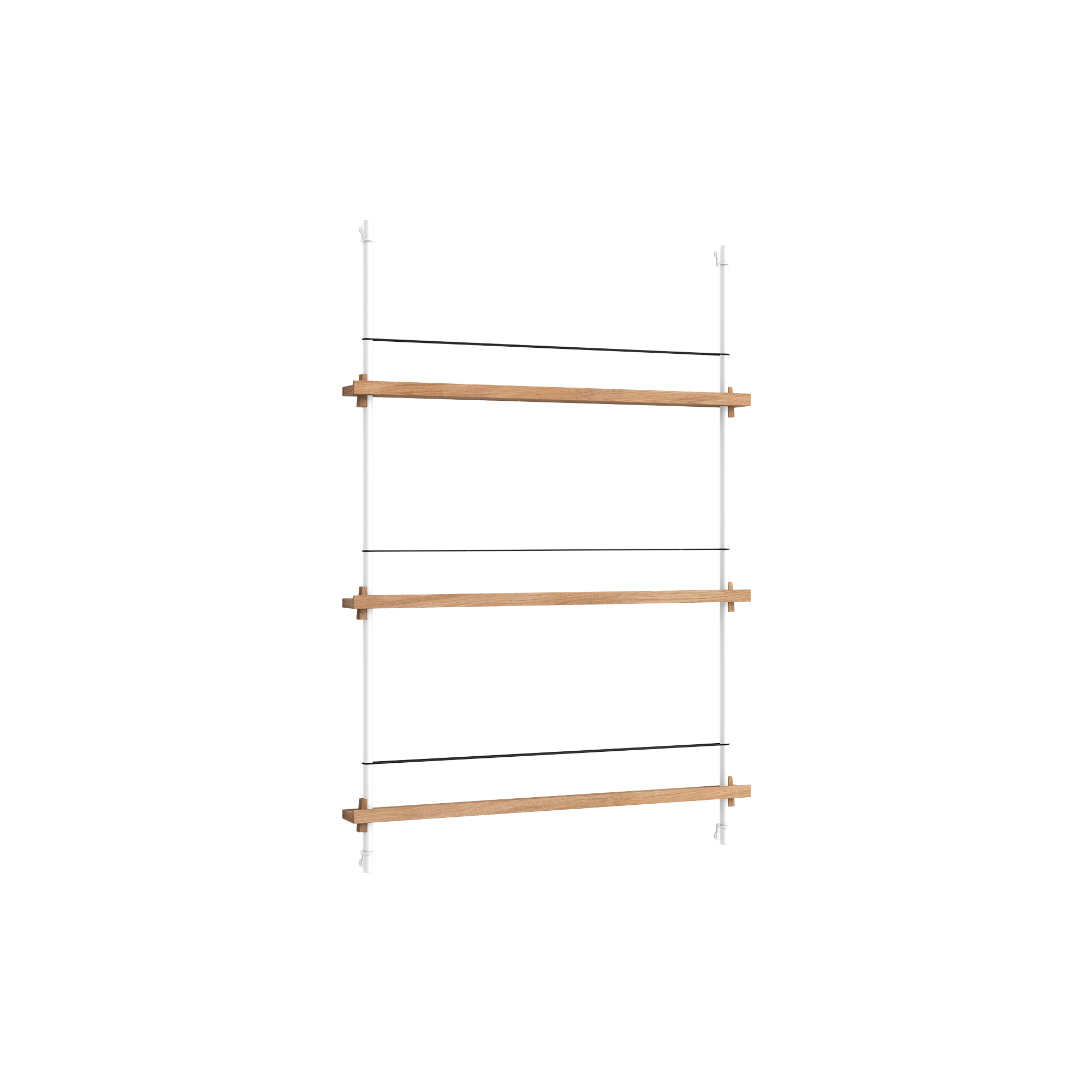 MOEBE - Magazine Shelving Medium, oak/white