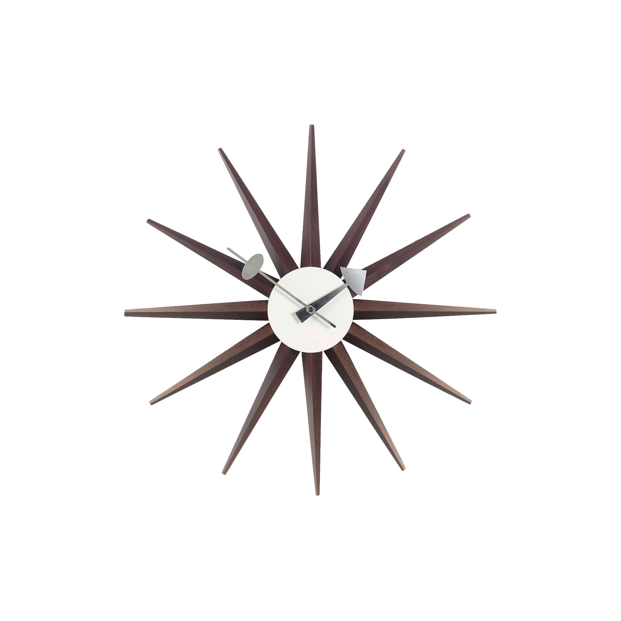 Vitra - Sunburst vægur, walnut - Ø 47 cm.