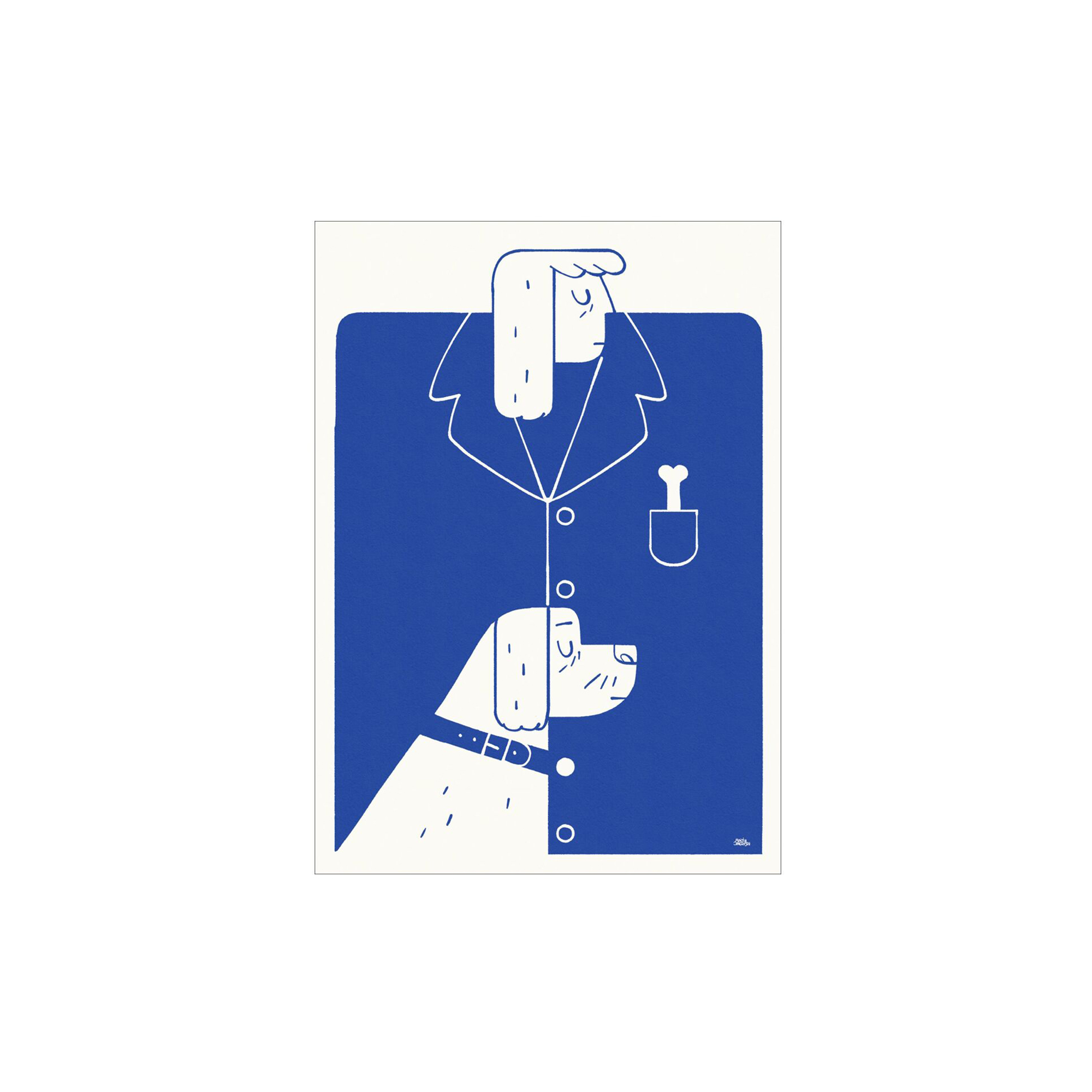 Poster & Frame - Blue Dog - 30x40 cm
