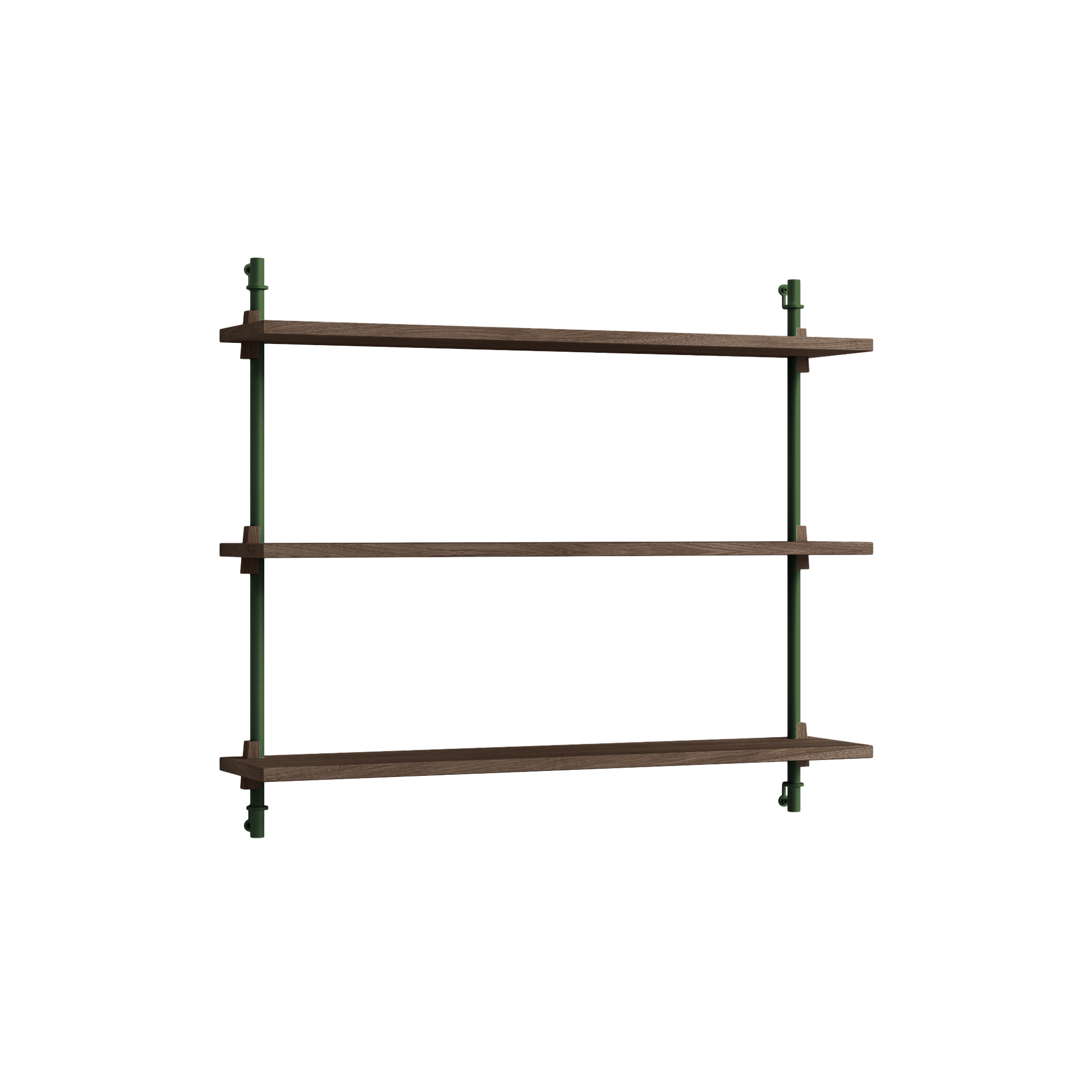 MOEBE - Wall Shelving Small, smoked oak/pine green