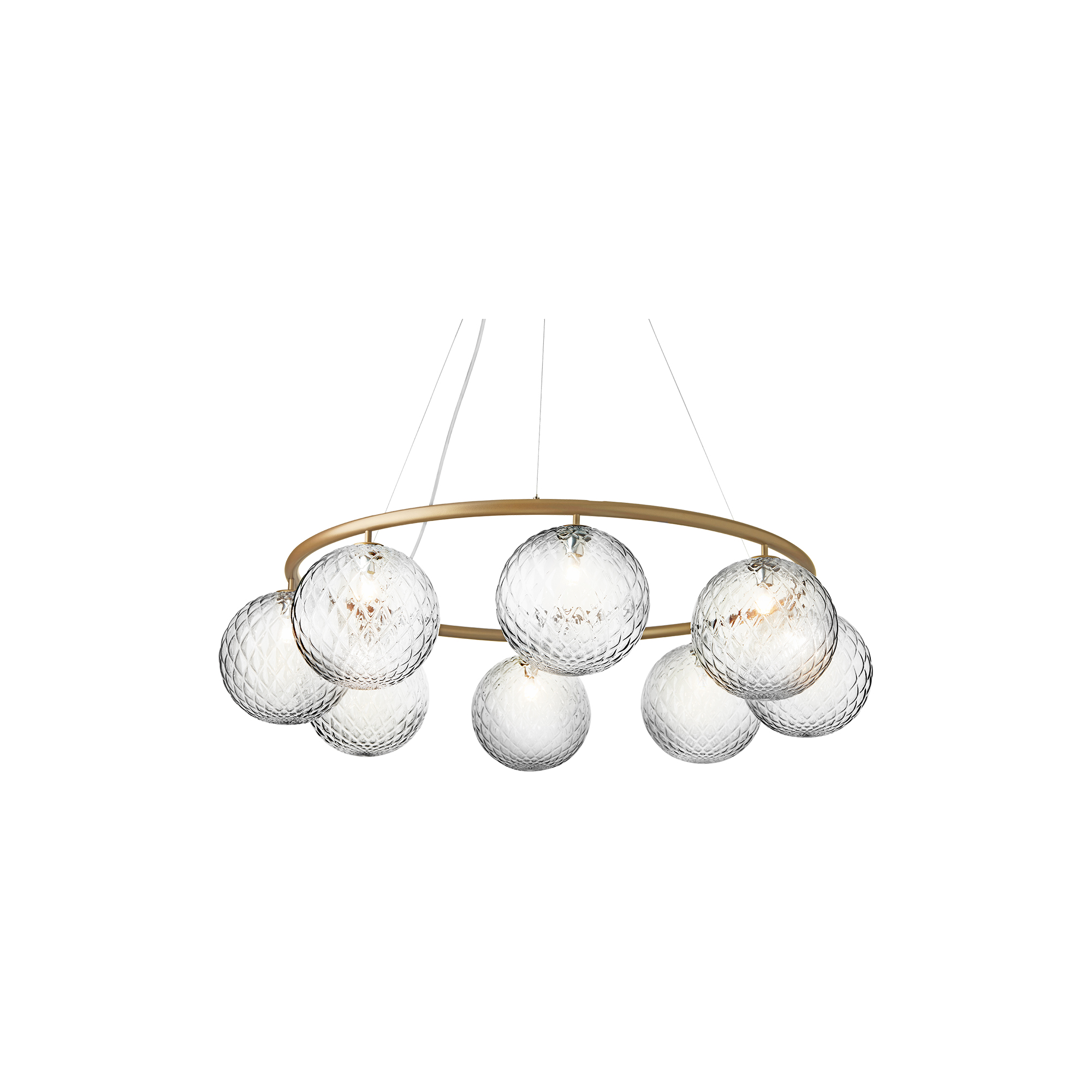 Nuura - Miira 8 Circular Pendant, brass/optic clear