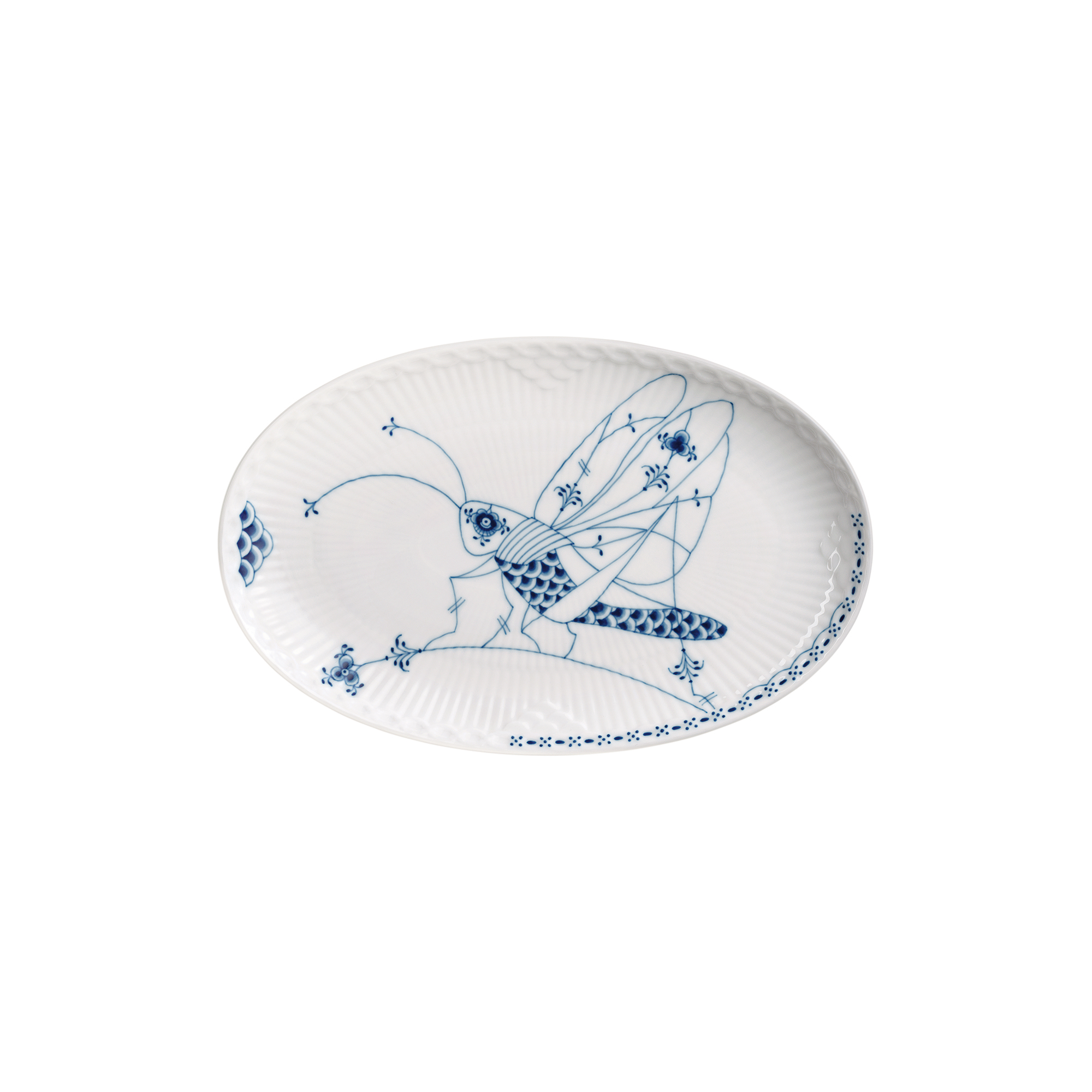 Royal Copenhagen - Royal Creatures asiet 23,5 cm, græshoppe