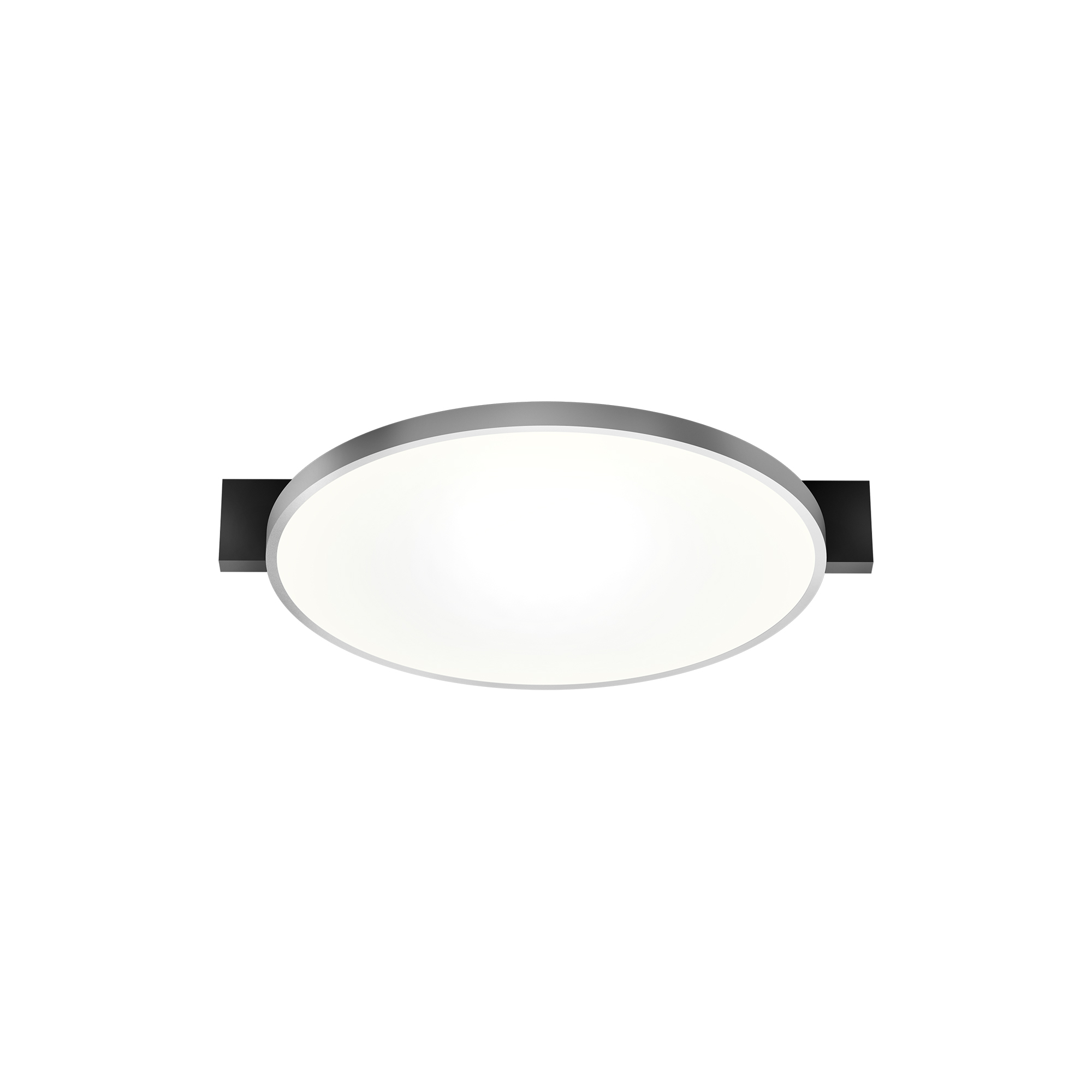 LIGHT-POINT - INLAY ROUND C2 loft-/væglampe, matt black/satin silver - H: 5 x Ø 34,2 cm.