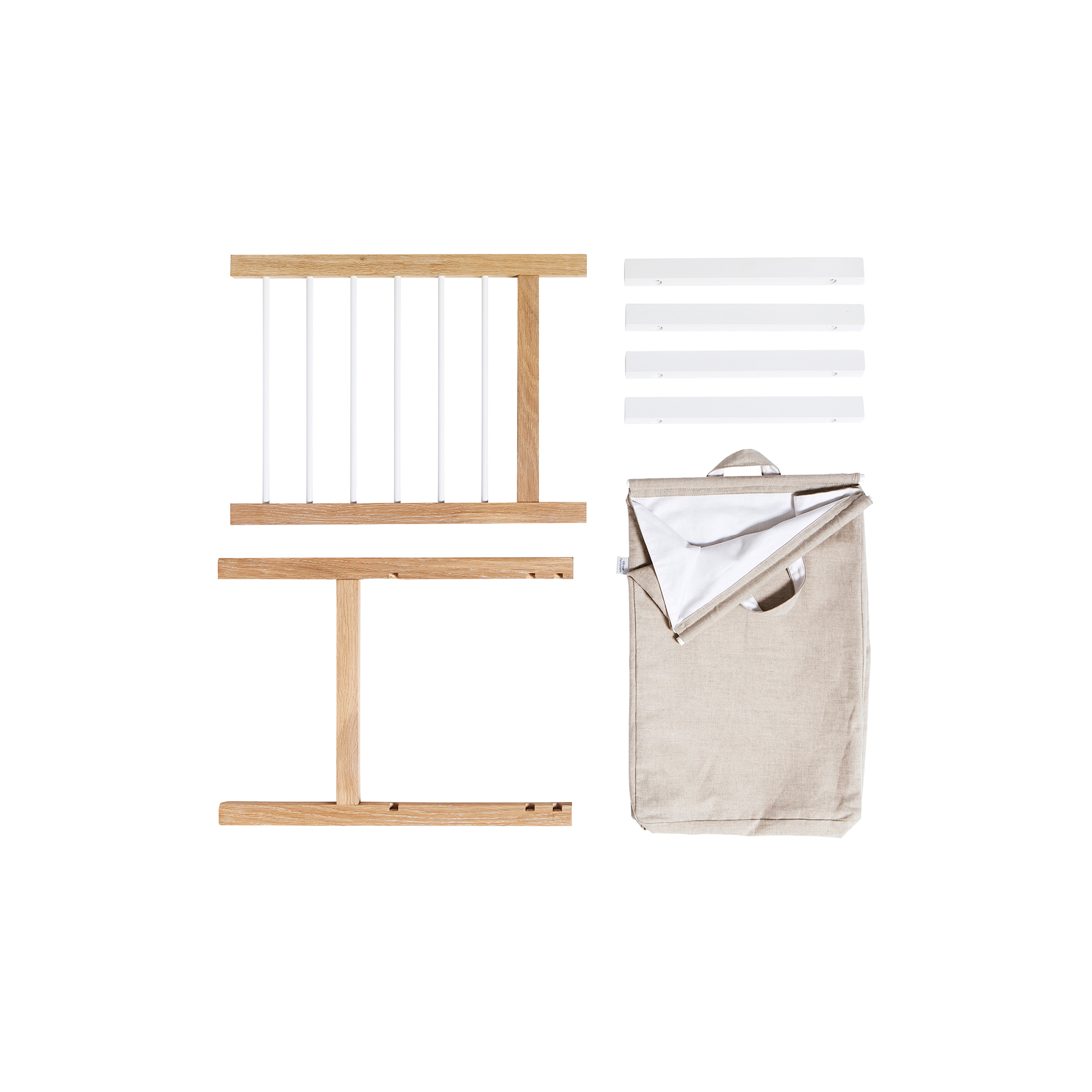 Oliver Furniture - Seaside 2 udtræk & vasketøjspose til Seaside kommode og puslekommode med 6 skuffer