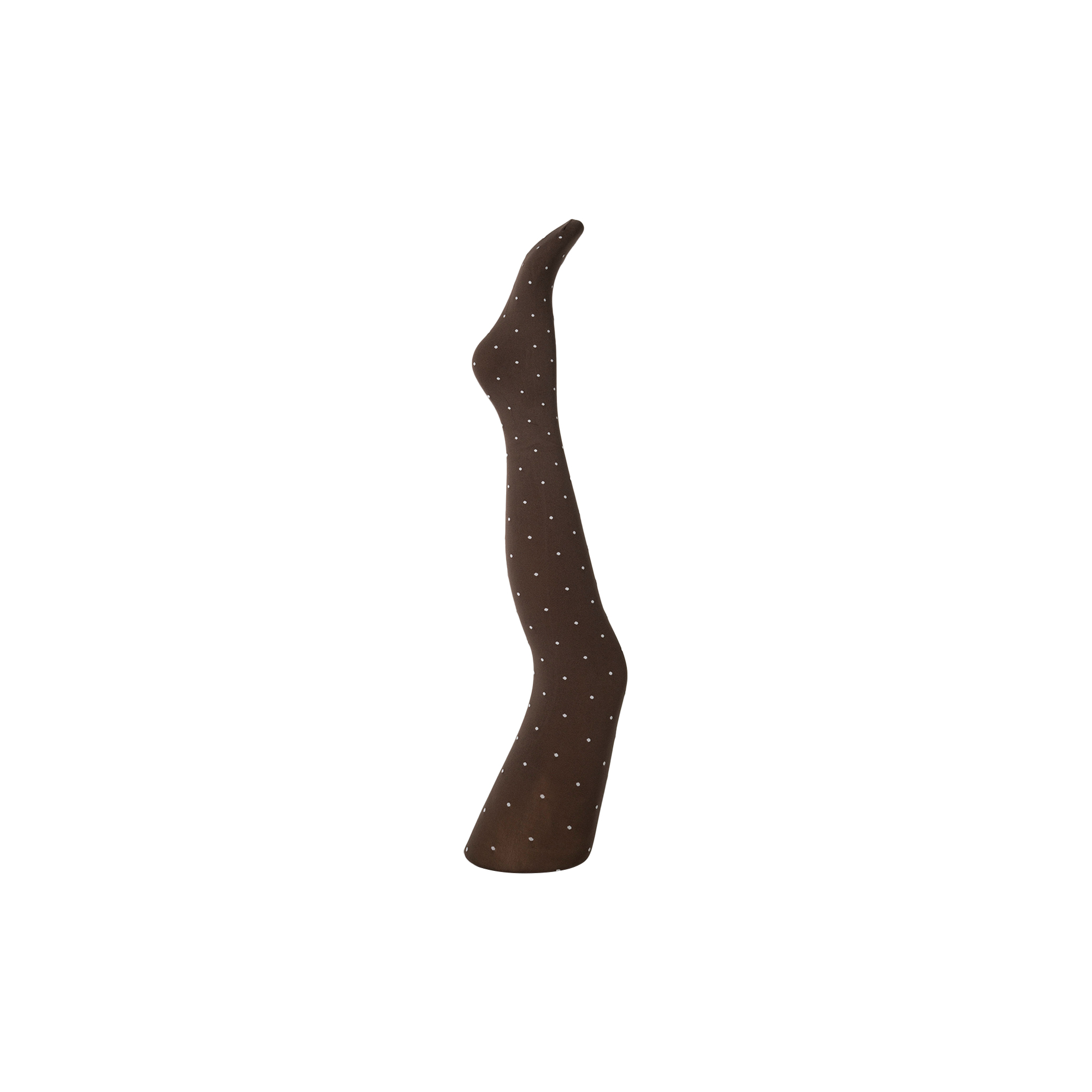 A MOÌ - Agnes brown dot tights, dark brown w. off white dots - 1-XS-M