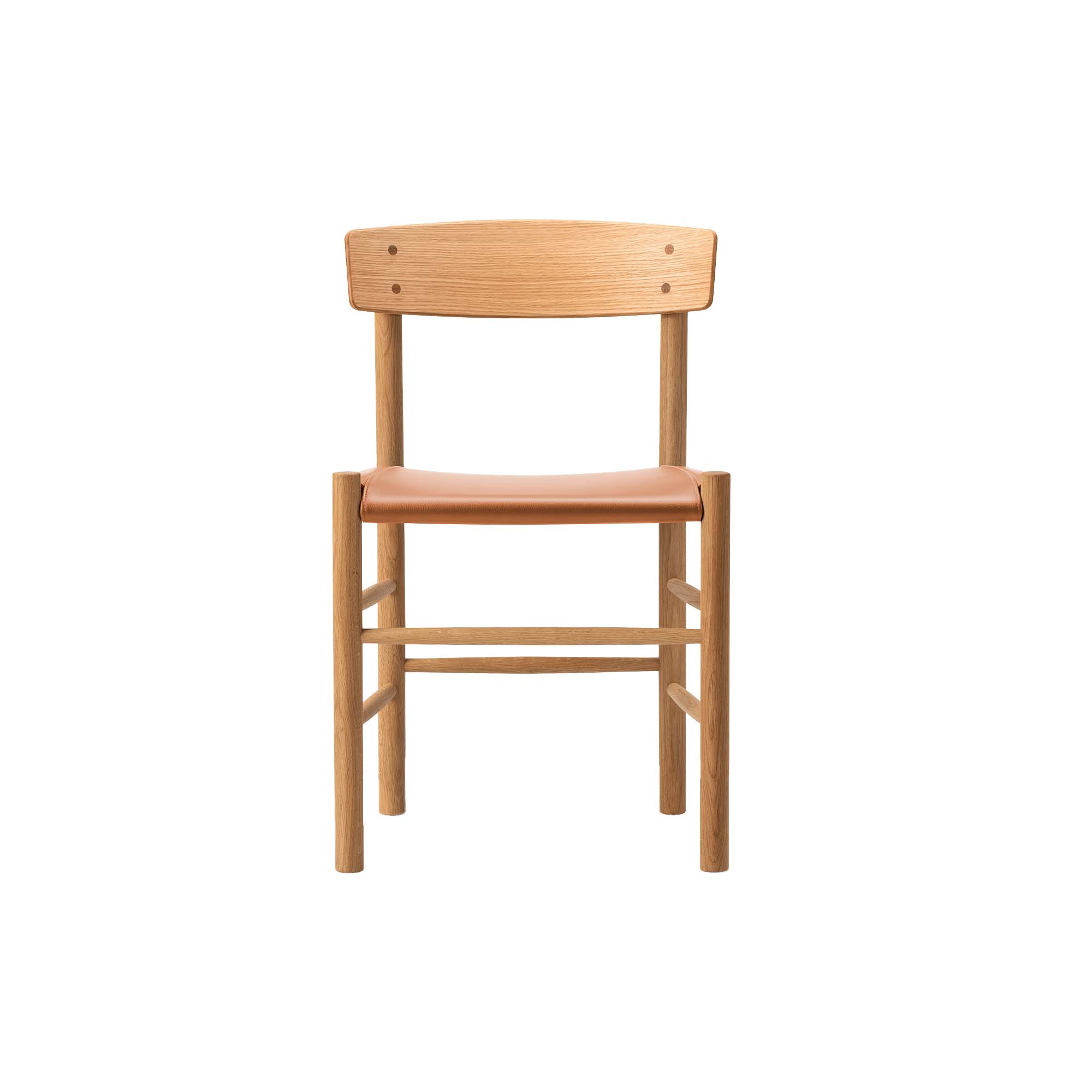 Fredericia Furniture - J39 Mogensen sædepolstret stol, olieret eg/Omni 307 cognac