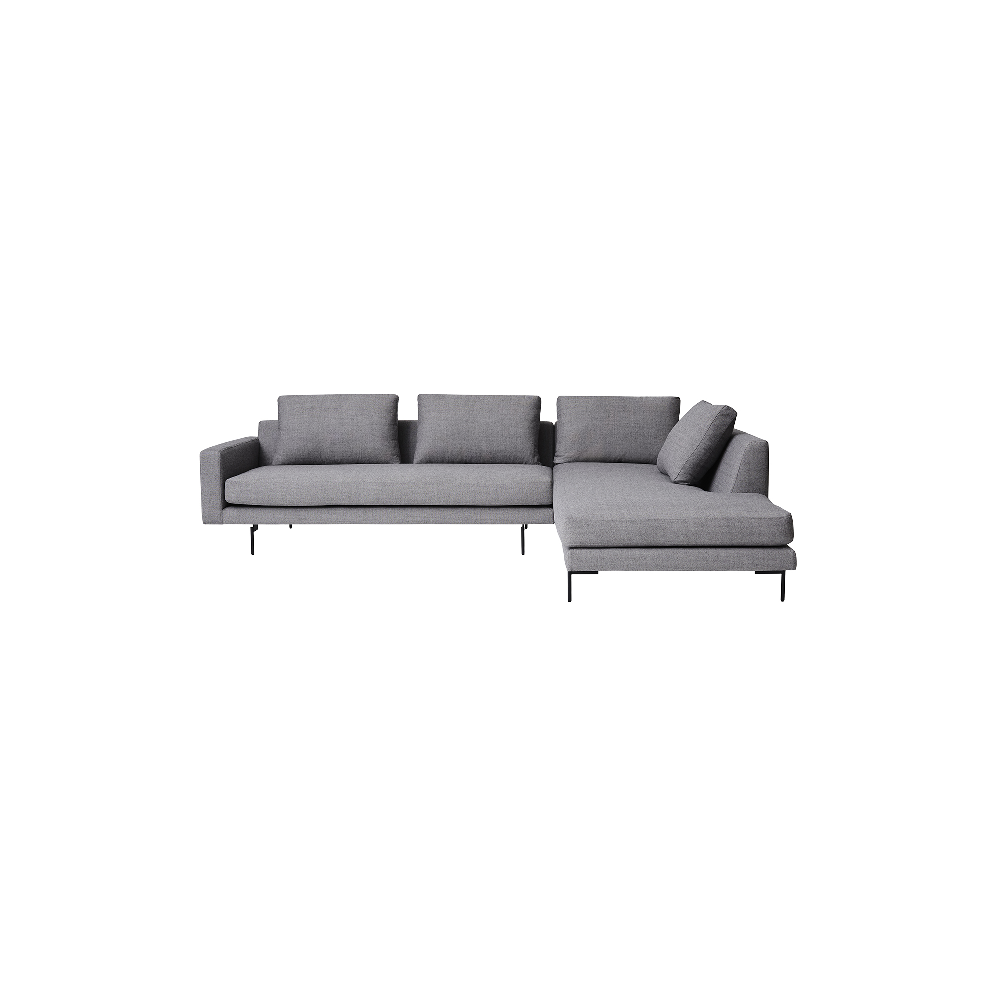 Wendelbo - Edge V2 sofa med højrevendt chaiselong, capture 4601 - H: 78 x L: 289 x D: 100-229 cm.