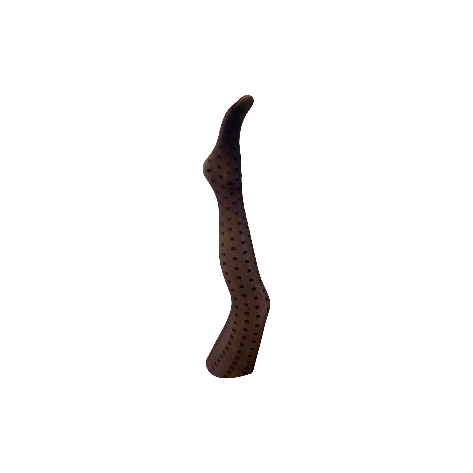 A MOÌ - Karen brown squared tights, dark brown w. brown square - 1-XS-M