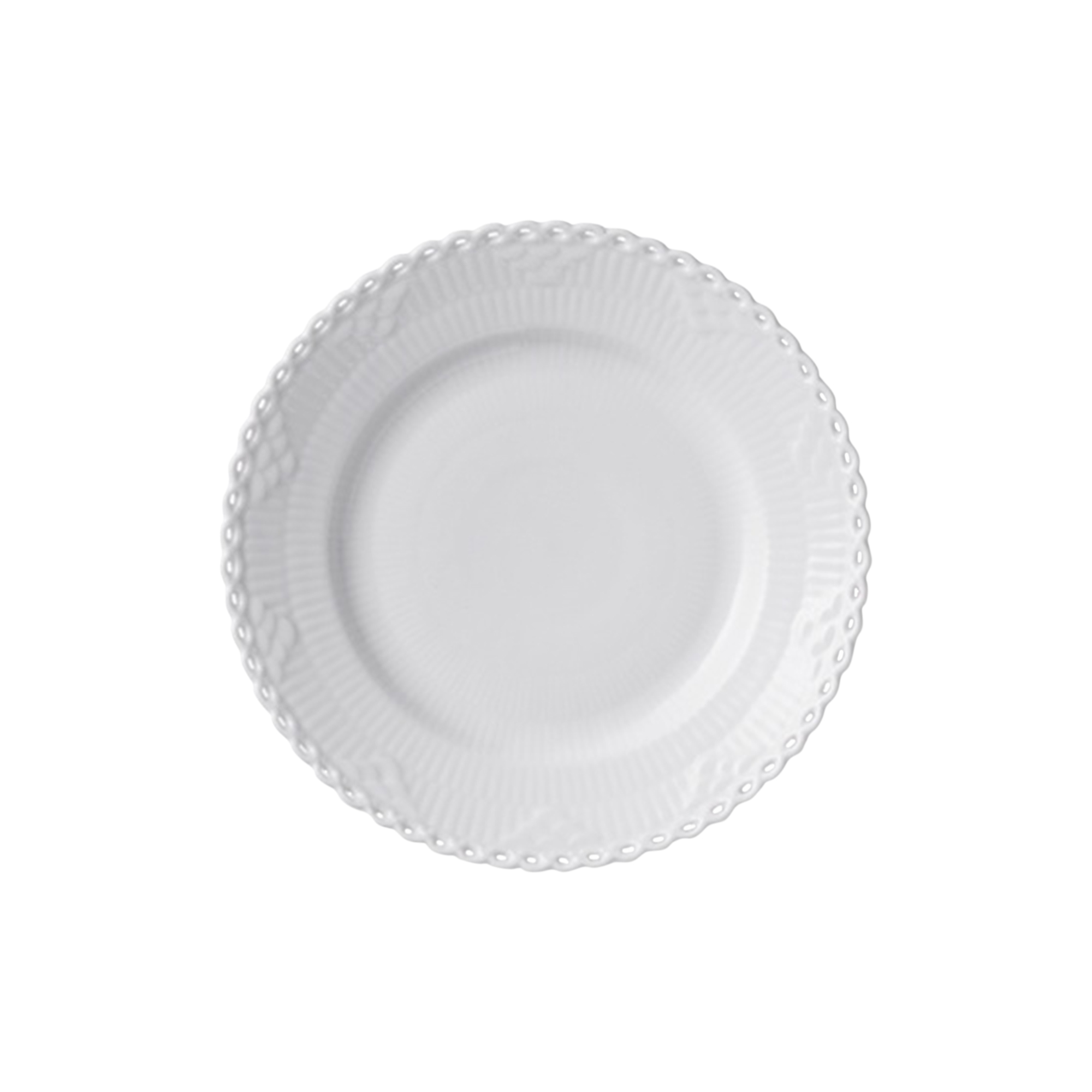 Royal Copenhagen - Hvid Riflet Helblonde Tallerken Ø 17 cm